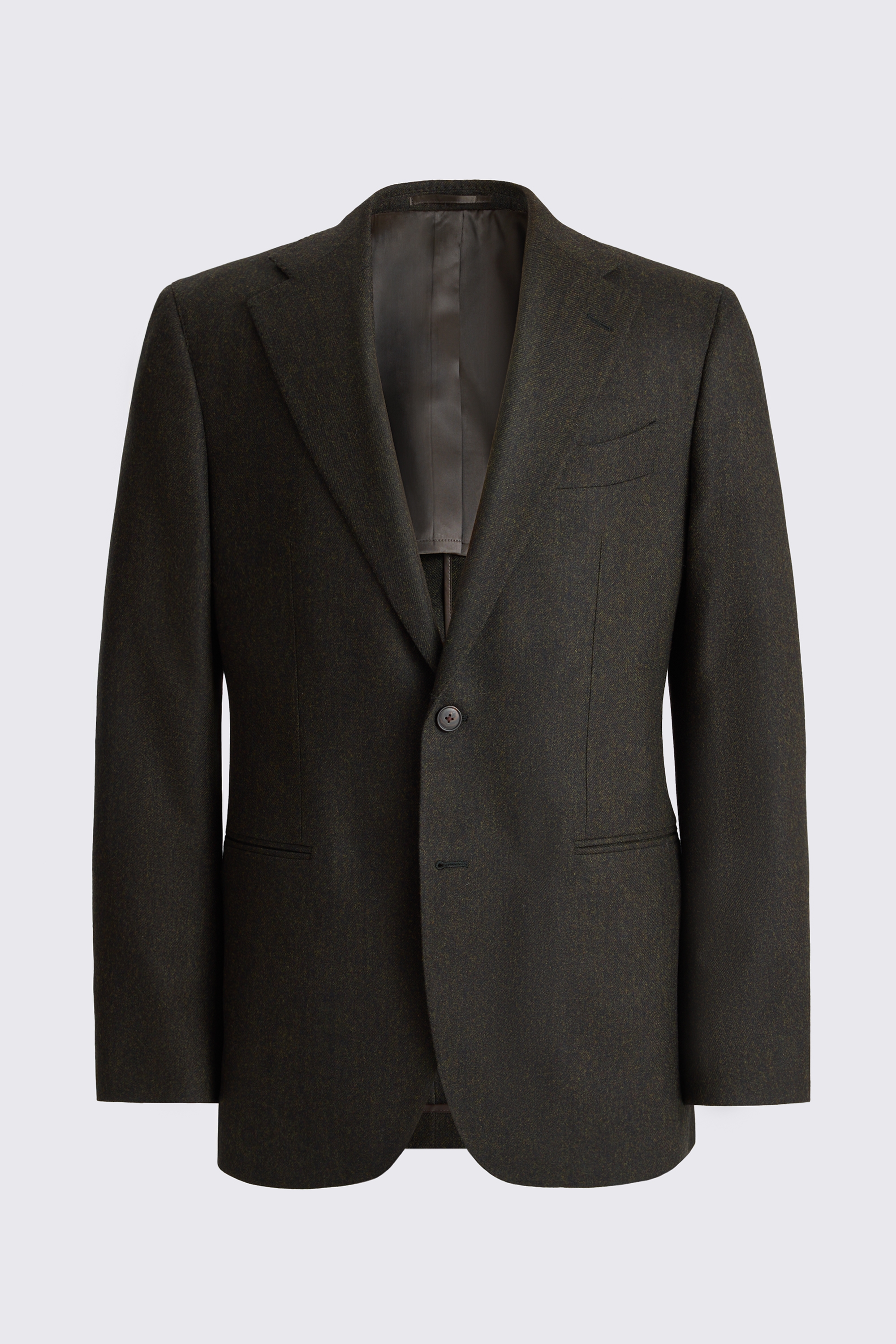 Italian Tailored Fit Green Flannel Suit