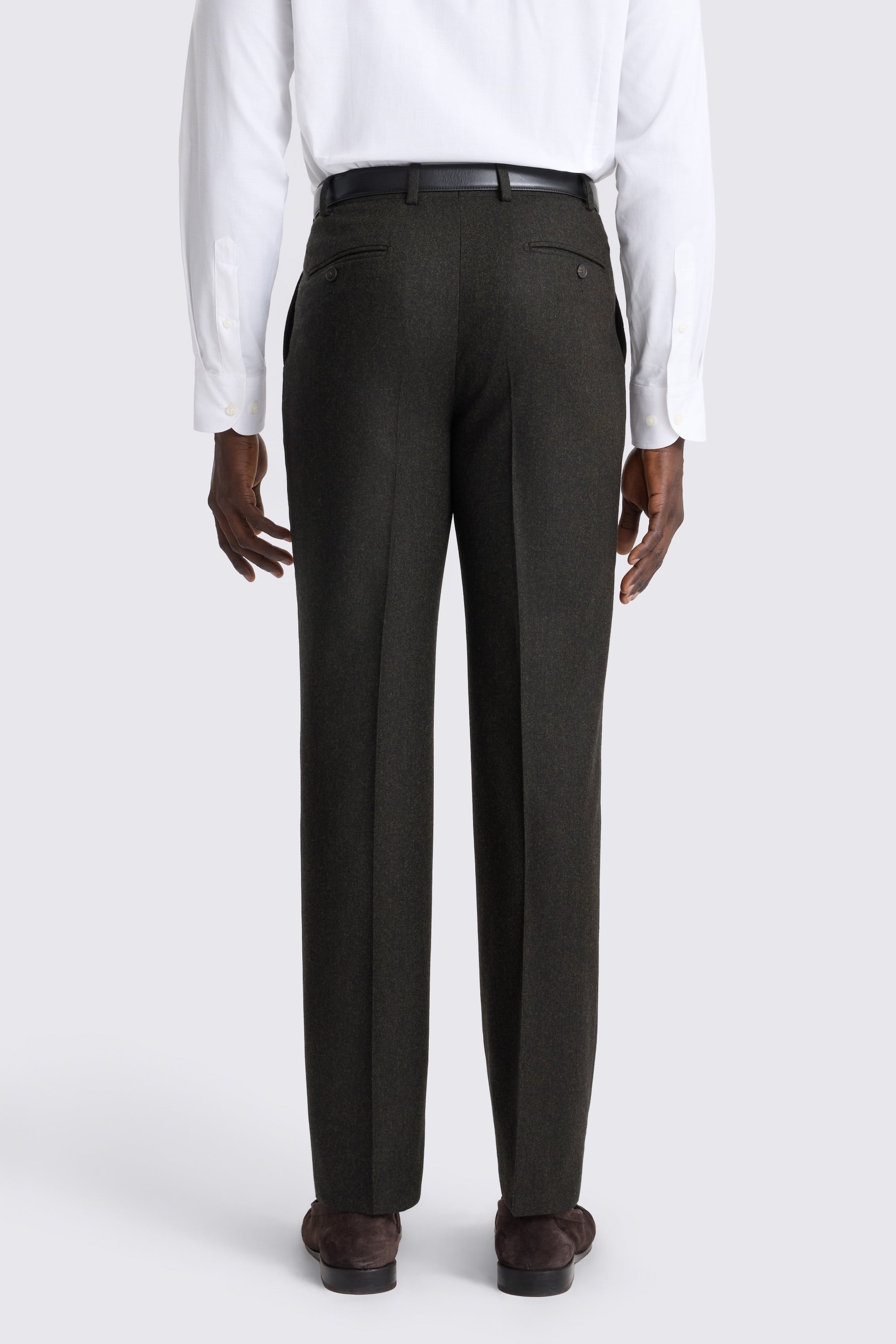 Tailored Fit Green Flannel Trouser