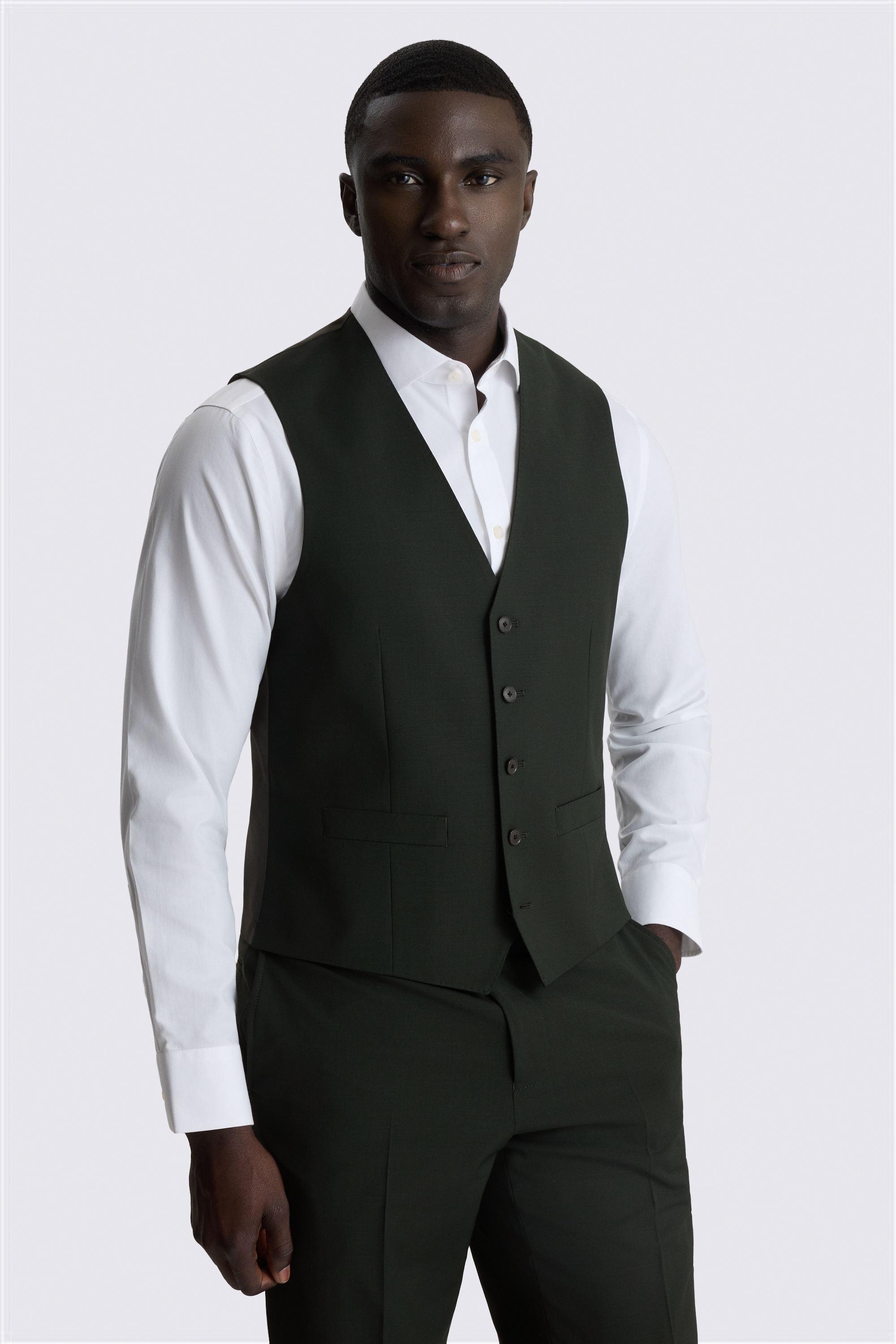 Perfomance Tailored Dark Green Waistcoat