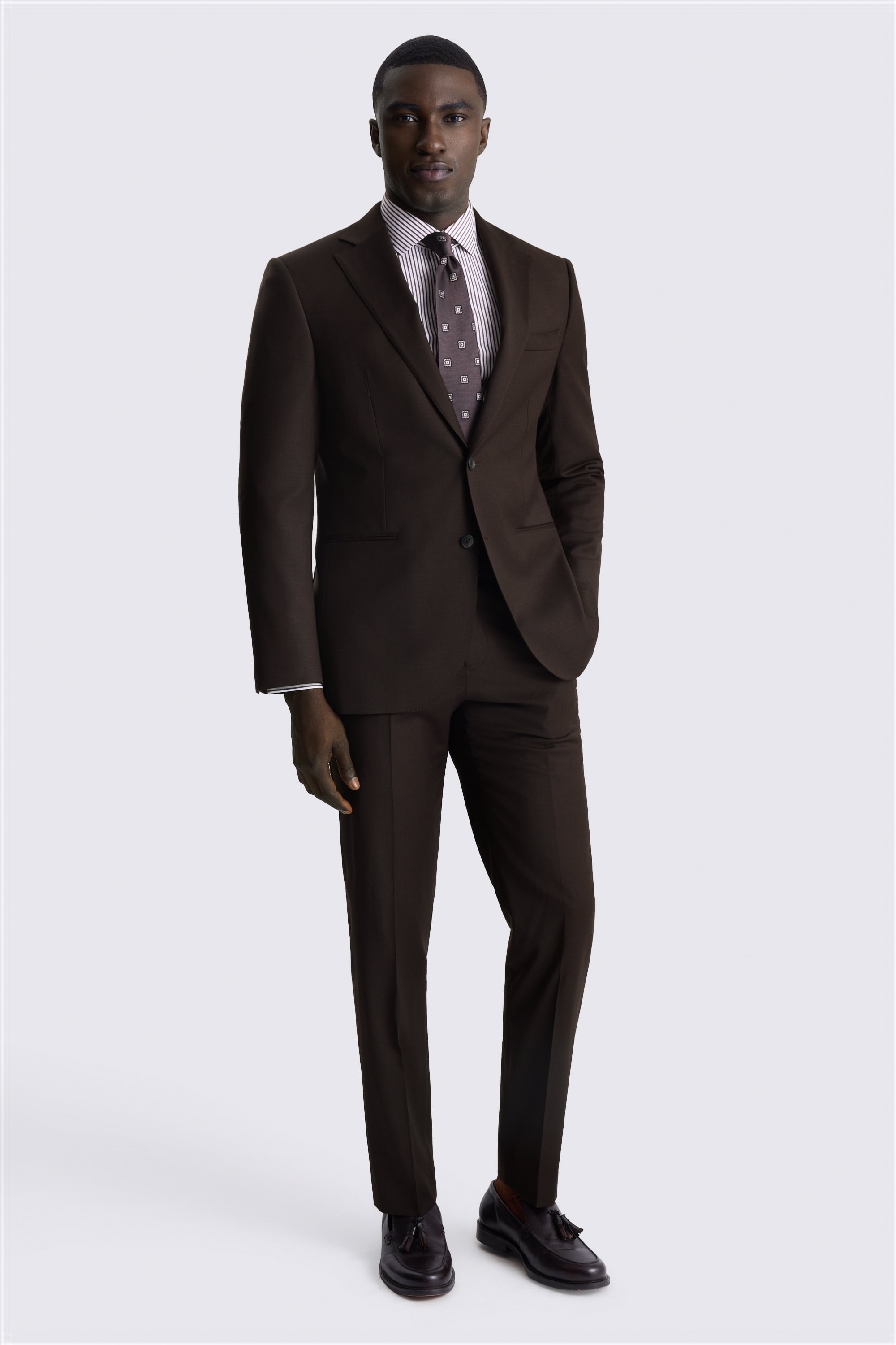 Tailored Performance Brown Twill Suit