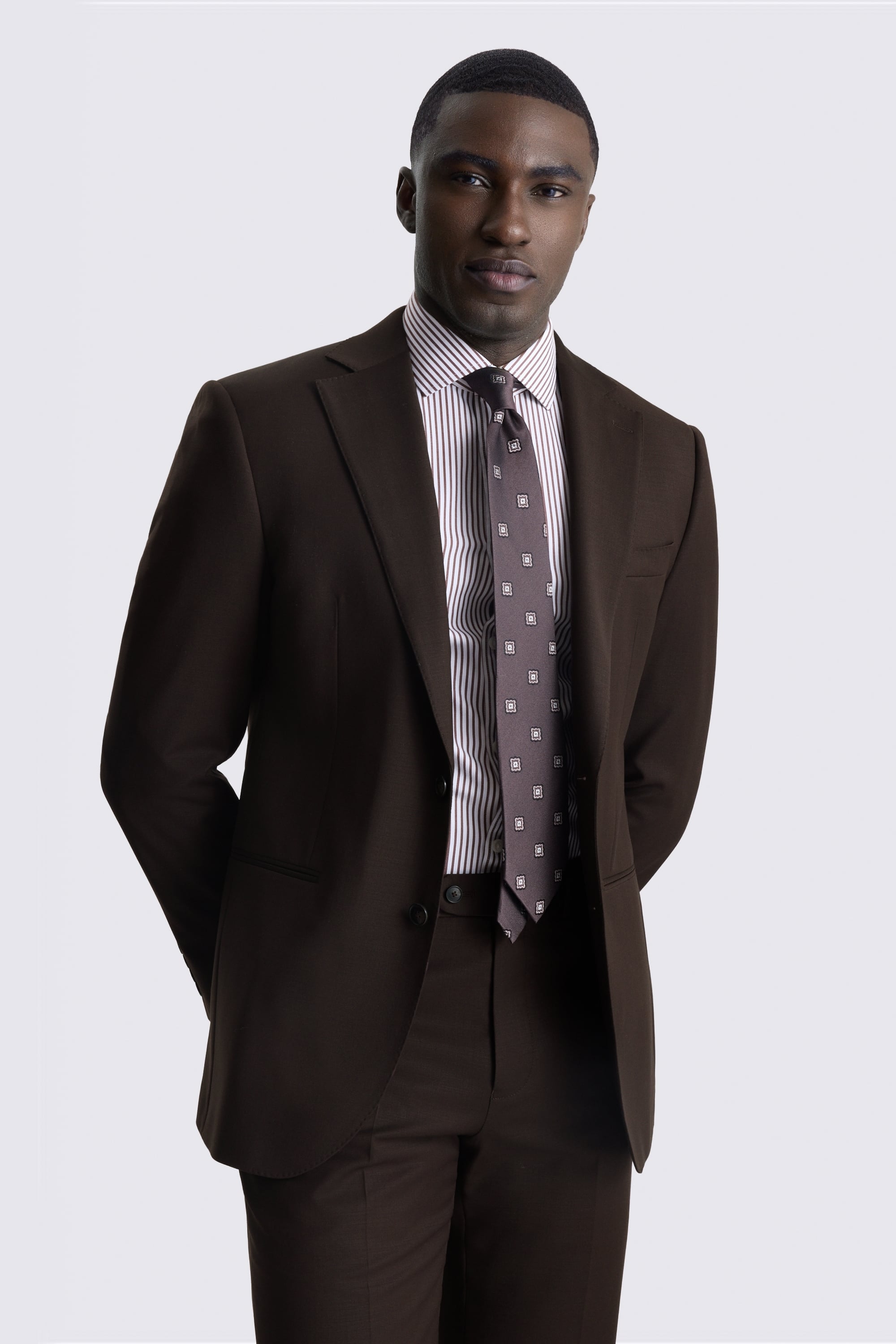 Tailored Performance Brown Twill Suit