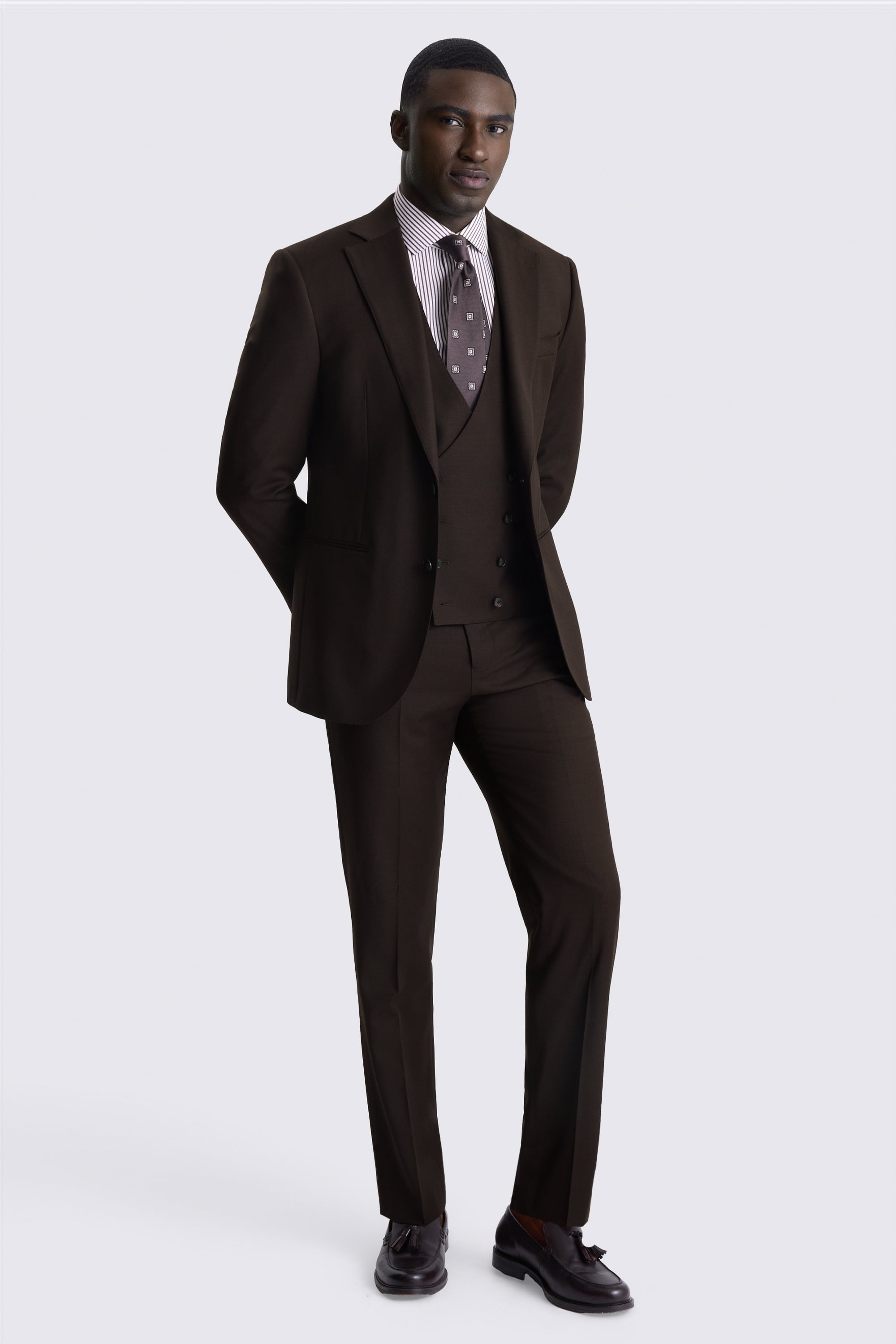 Tailored Performance Brown Twill Suit