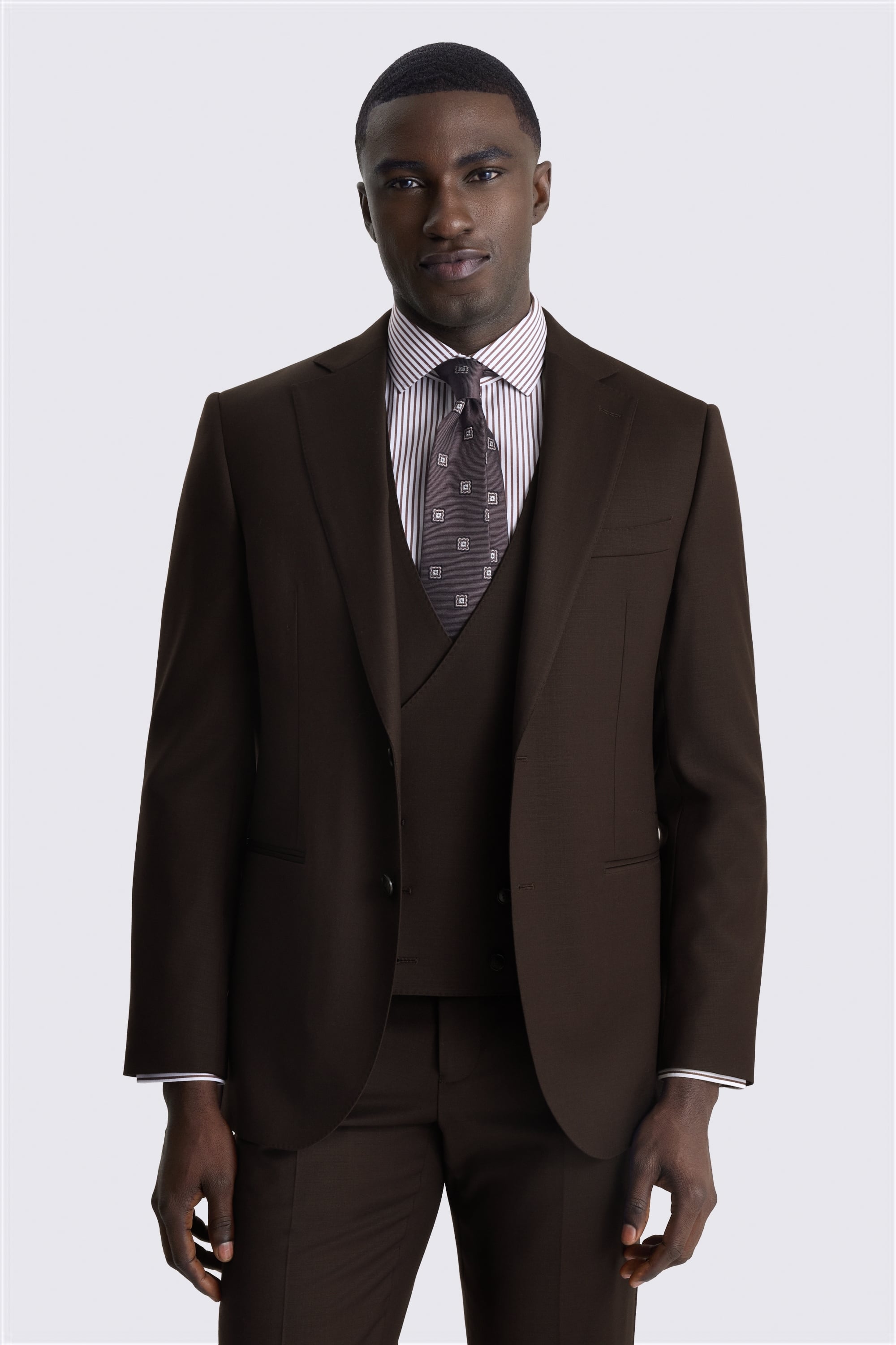 Tailored Performance Brown Twill Suit