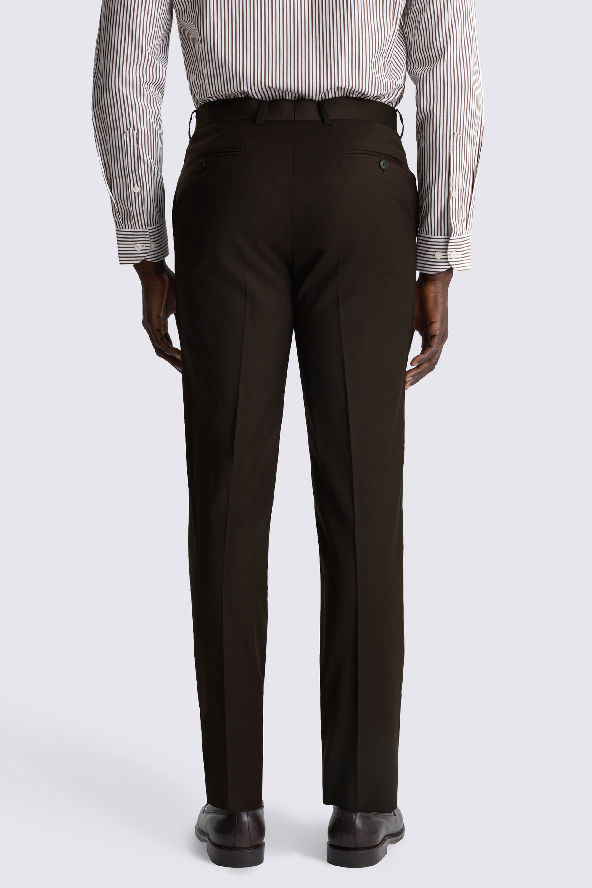 Performance Tailored Fit Brown Twill Trouser