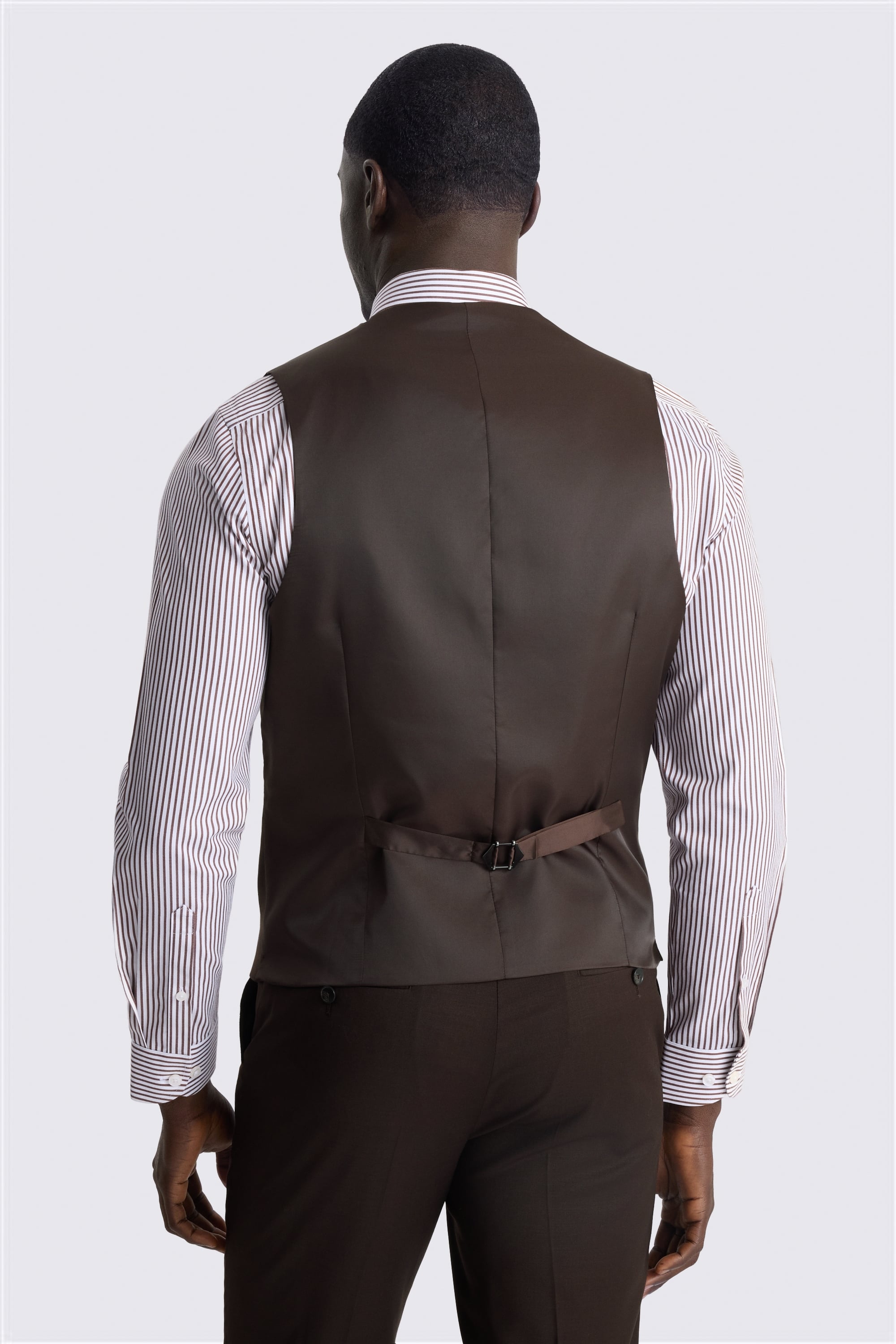Perfomance Tailored Brown Twill Vest