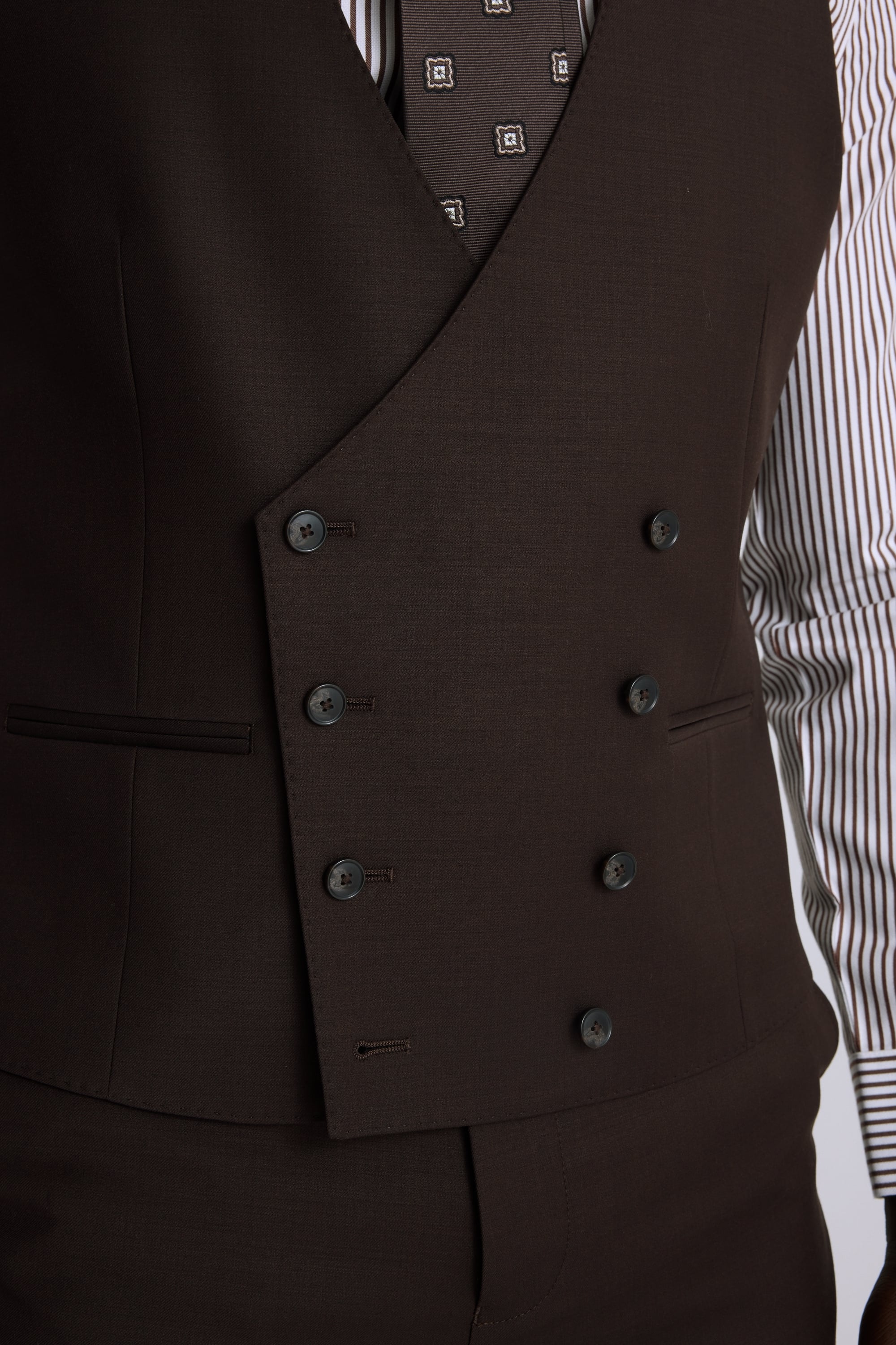 Perfomance Tailored Brown Twill Vest