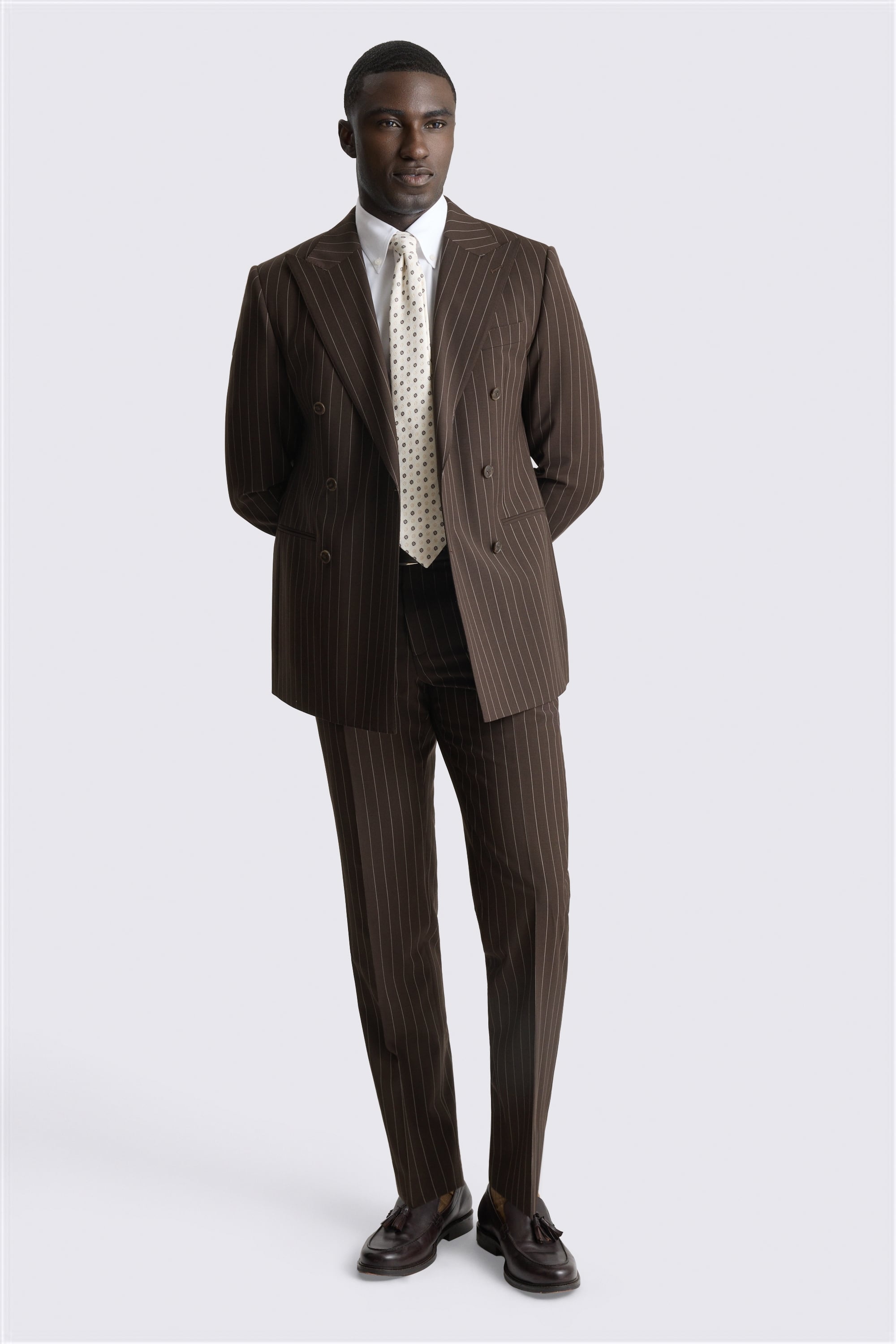 Tailored Performance Brown Stripe Suit