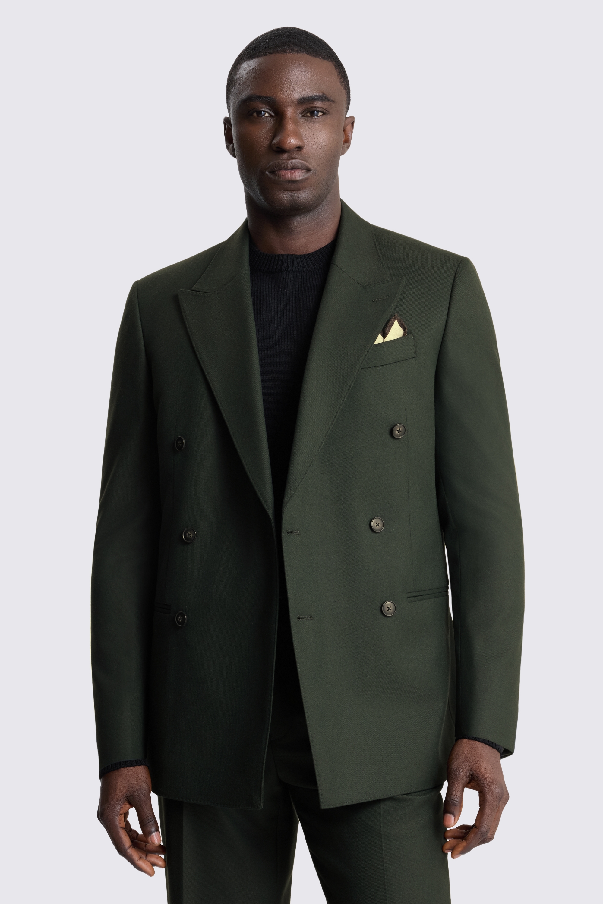 Relaxed Fit Khaki Flannel Suit