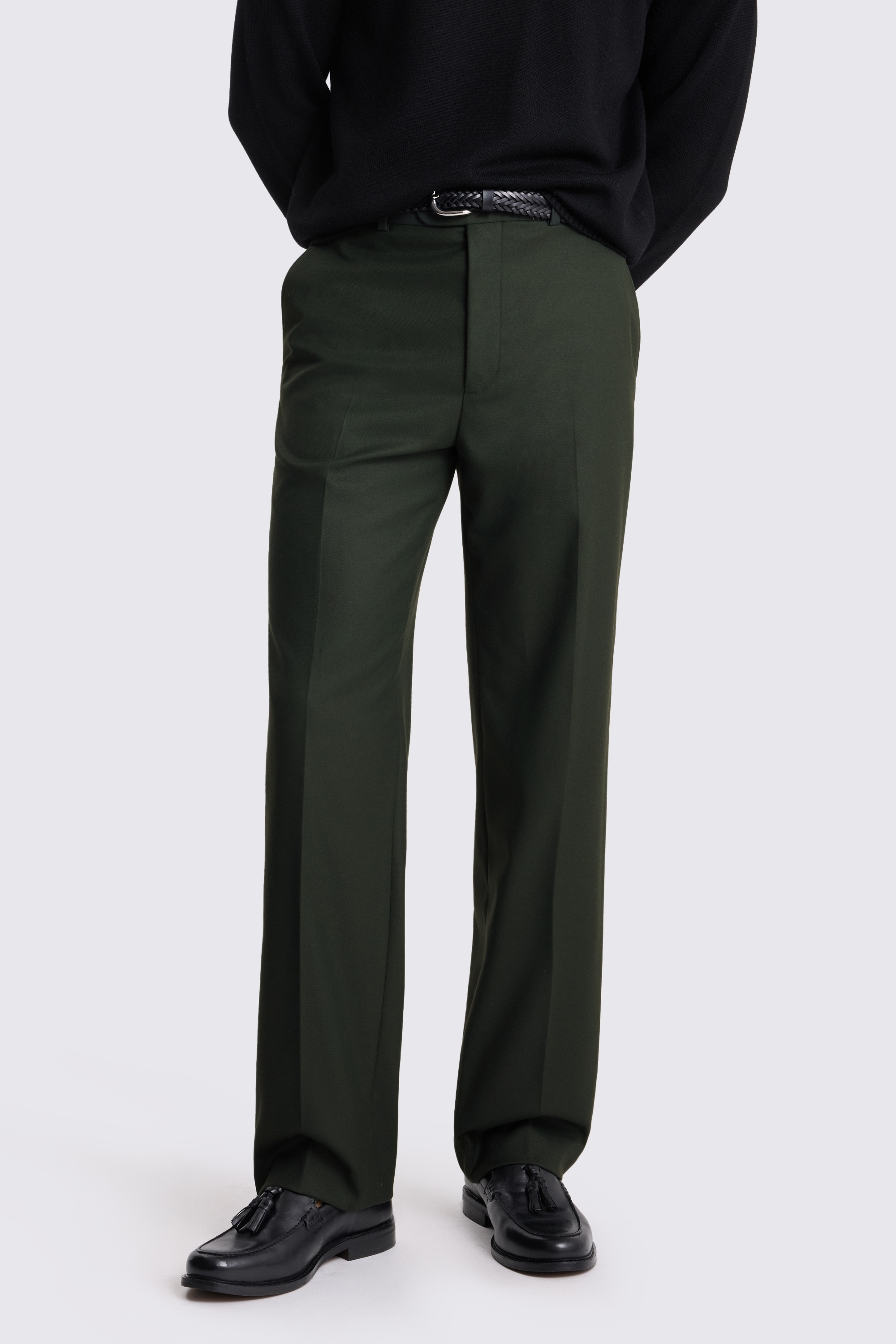 Relaxed Fit Khaki Flannel Suit