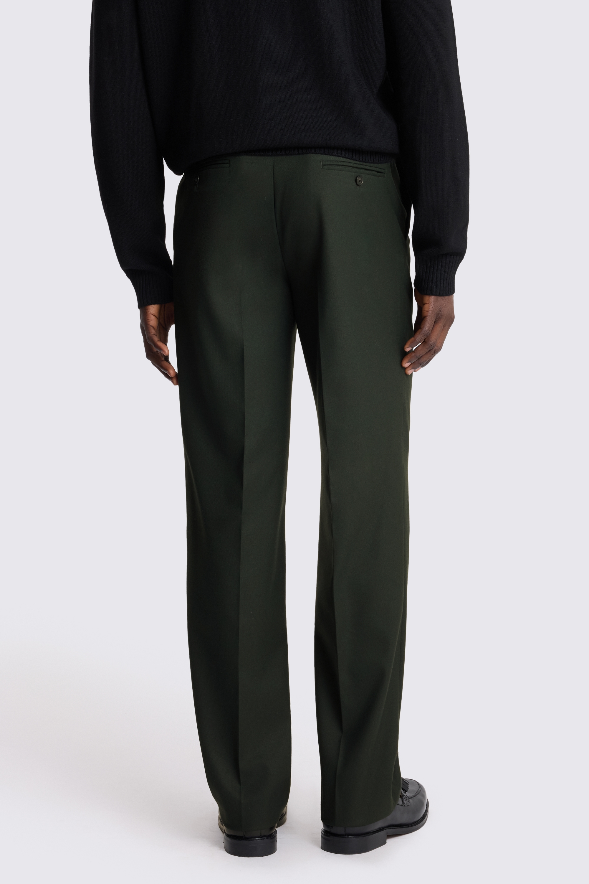 Relaxed Fit Khaki Flannel Pants