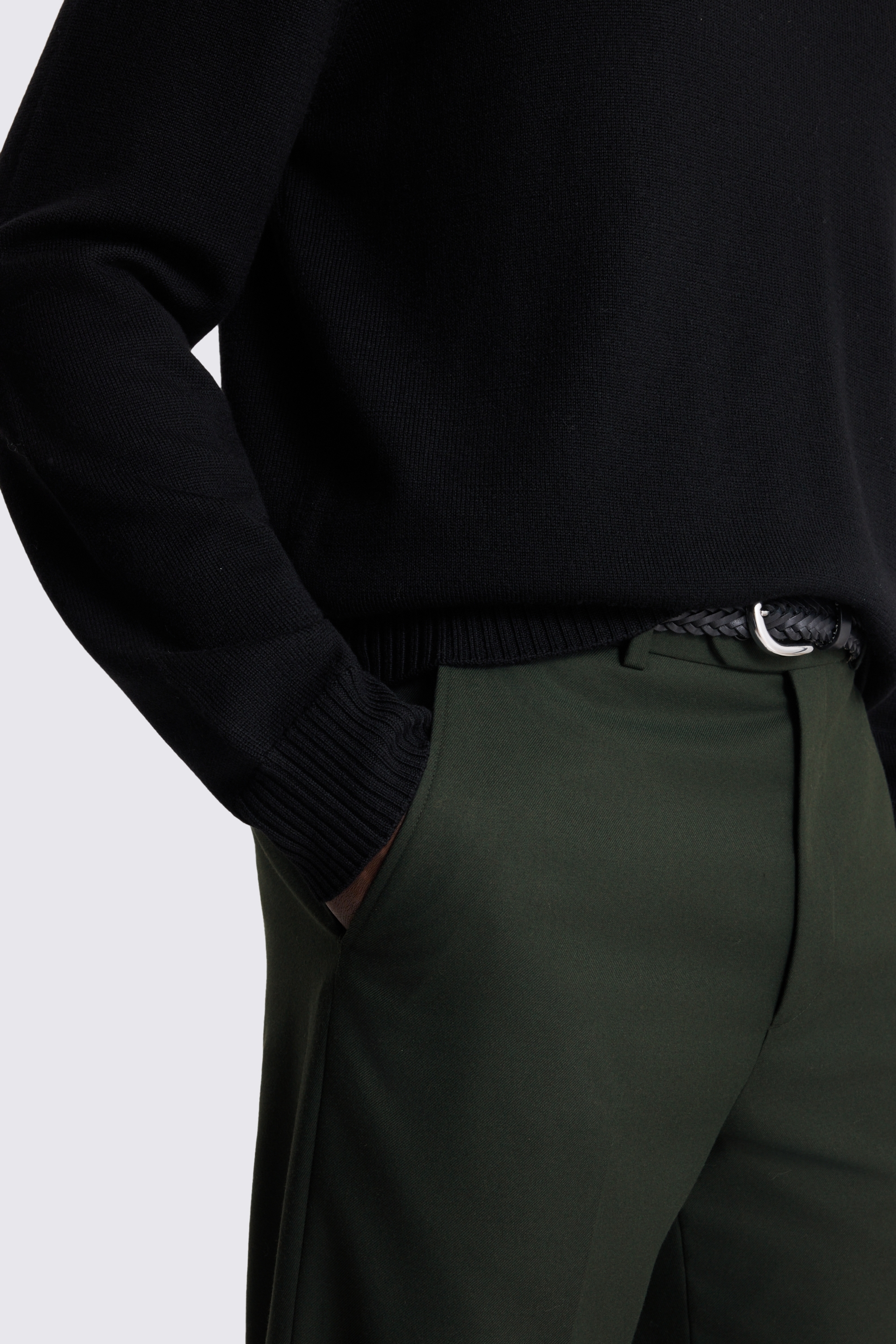 Relaxed Fit Khaki Flannel Pants