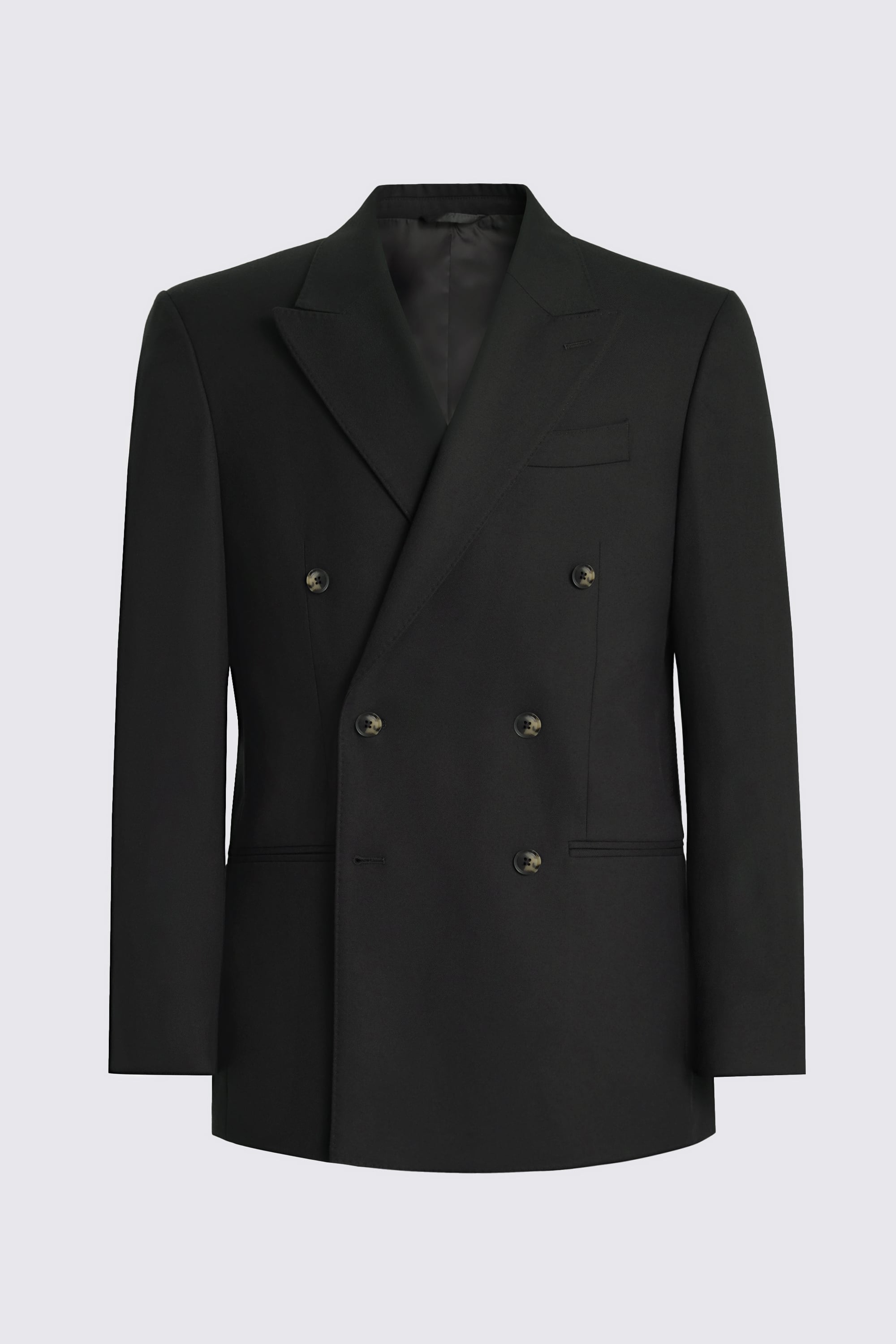 Relaxed Fit Black Flannel Suit