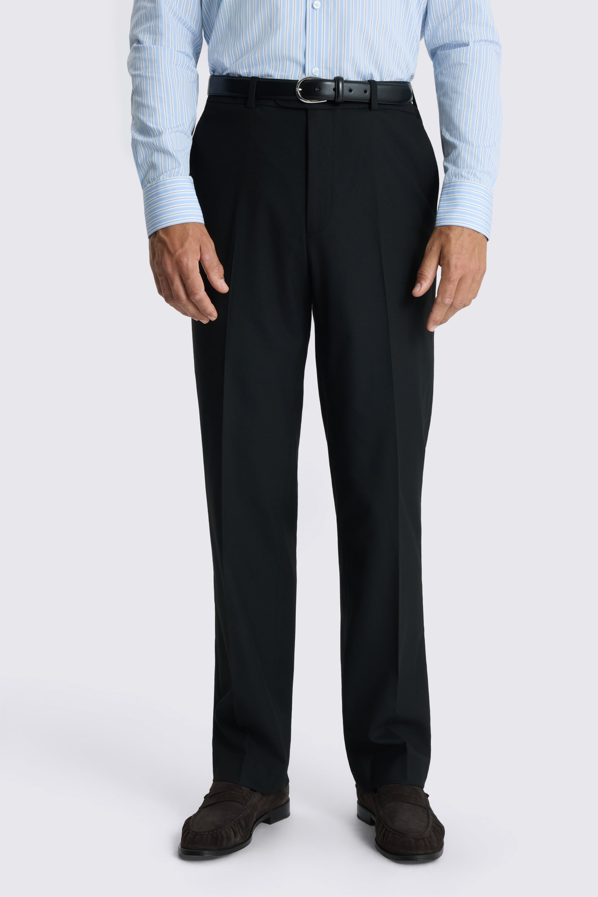 Relaxed Fit Black Flannel Pants