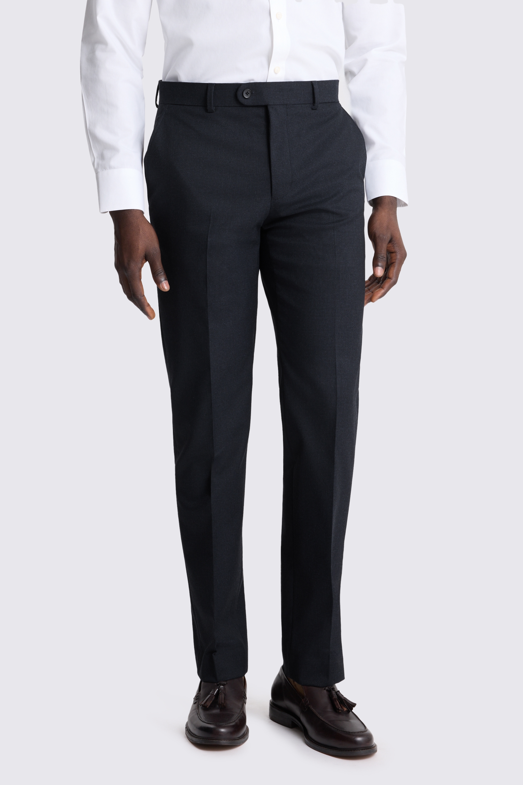 Tailored Fit Navy Puppytooth Trouser