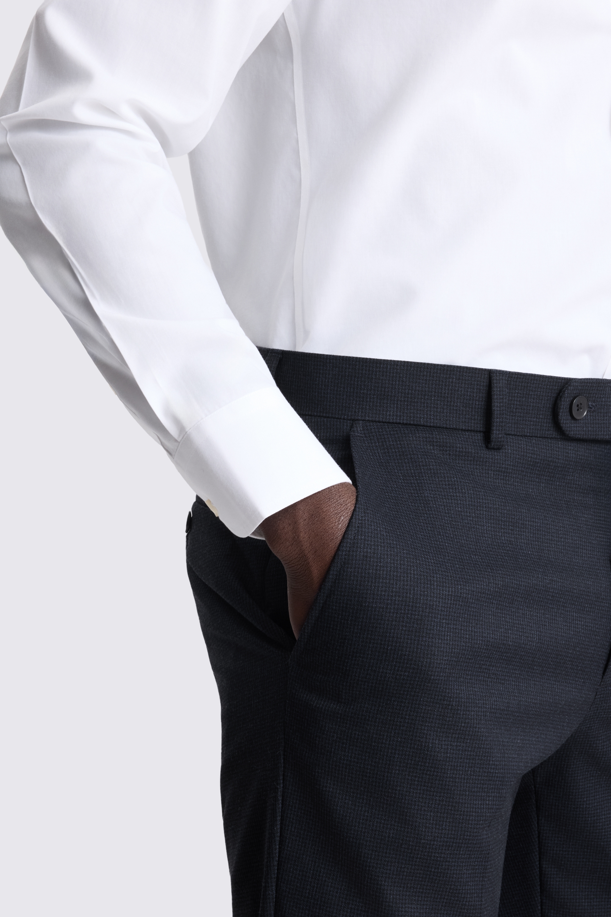 Tailored Fit Navy Puppytooth Trouser
