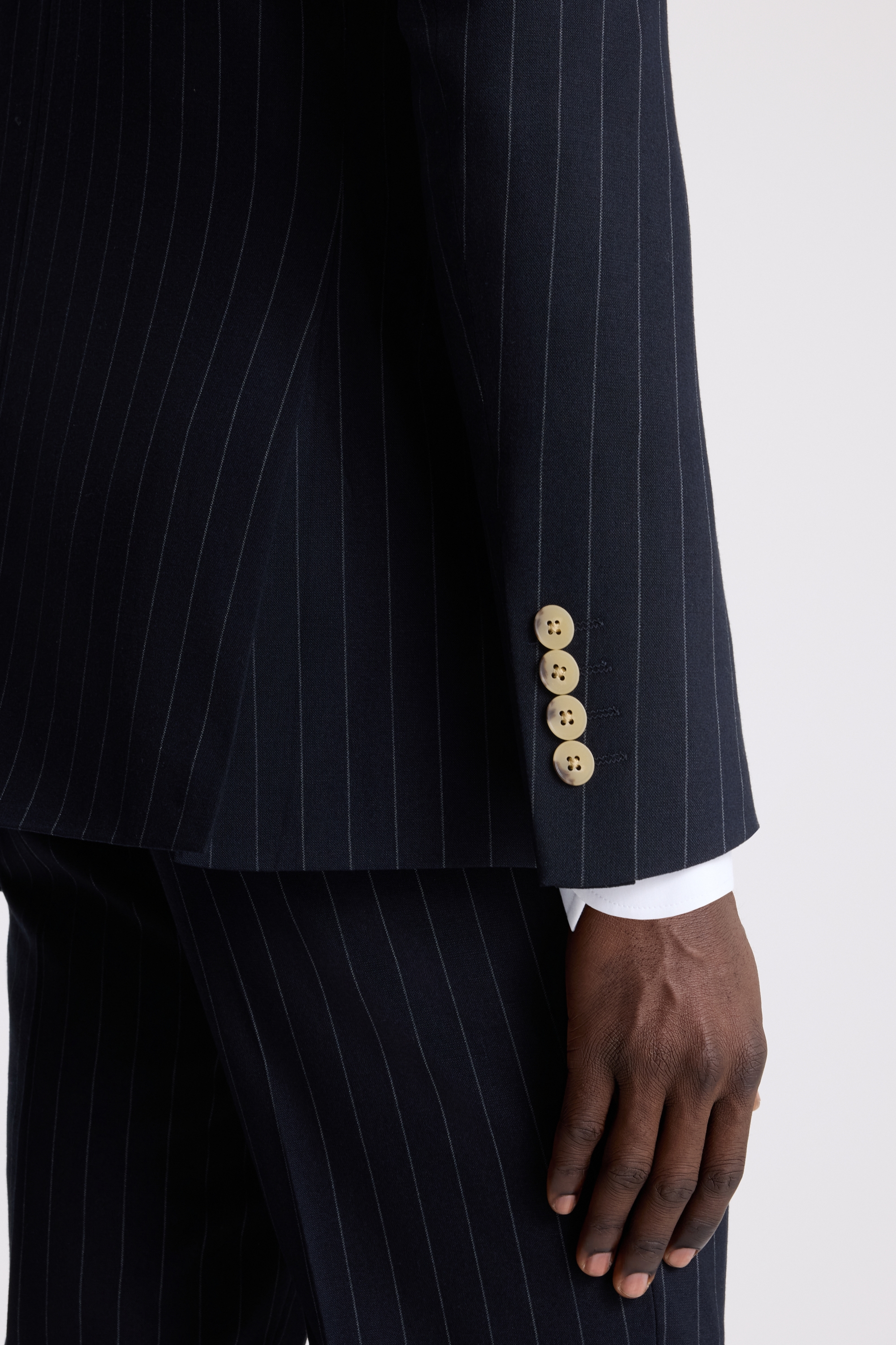 Tailored Fit Navy Stripe Suit Jacket
