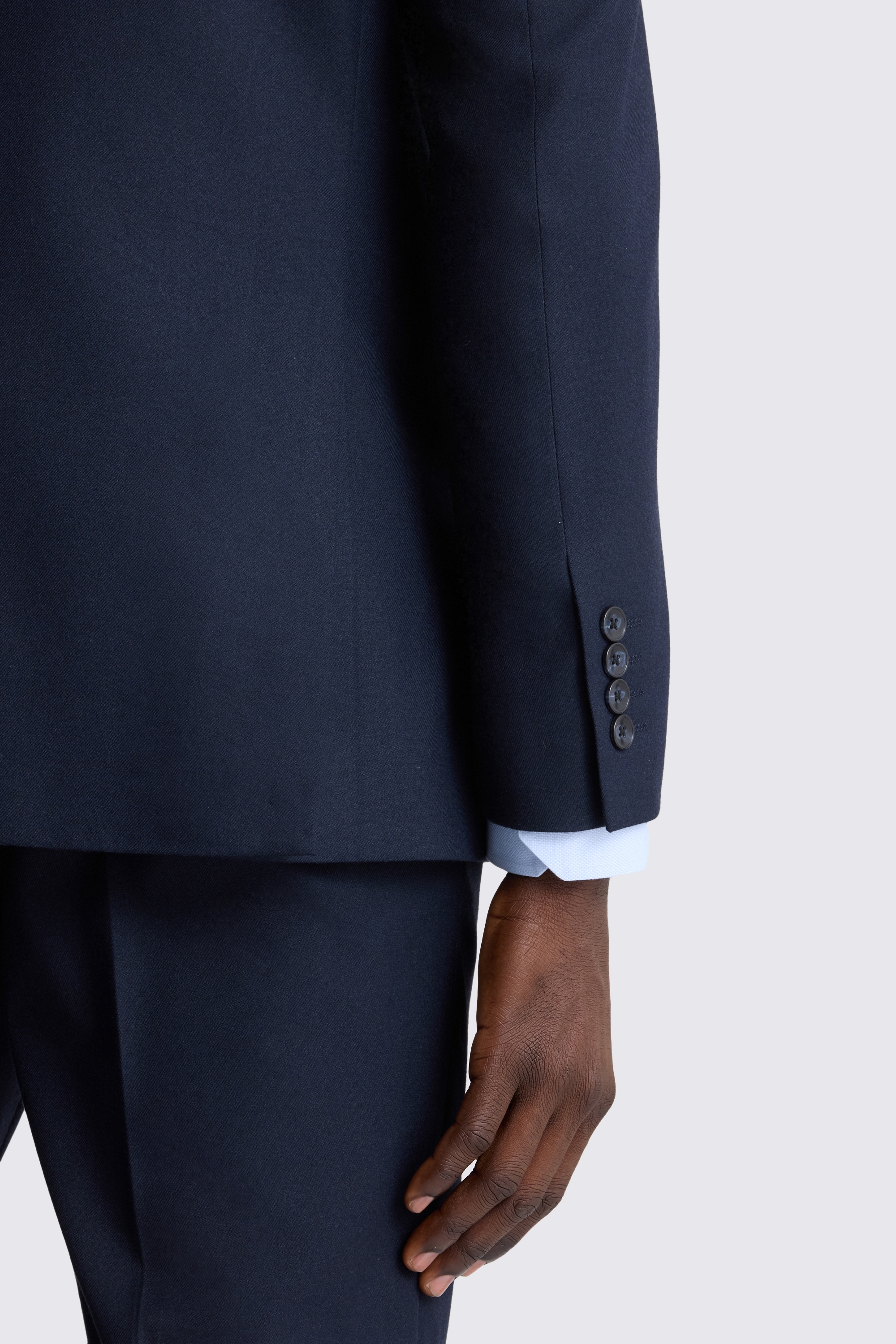 Tailored Fit Navy Flannel Suit