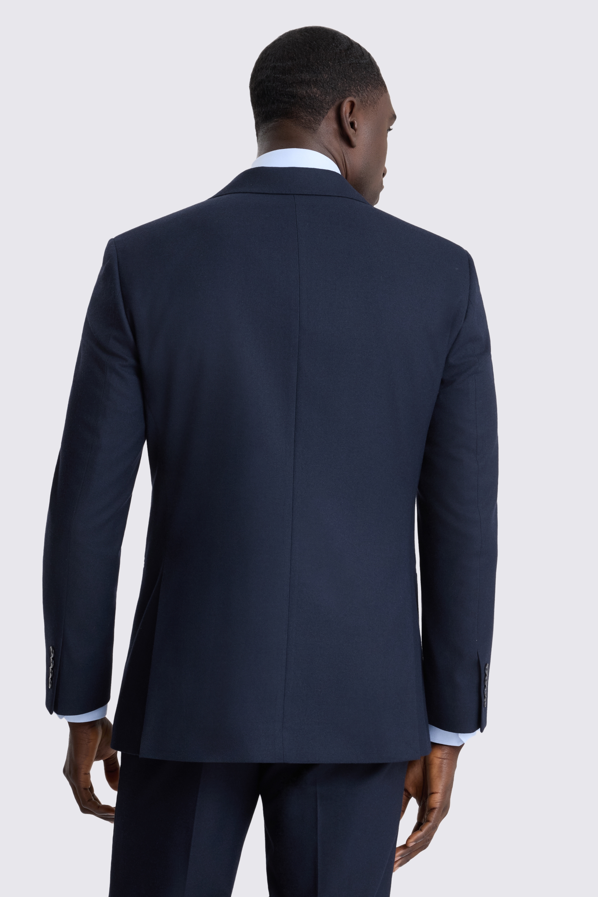 Tailored Fit Navy Flannel Suit