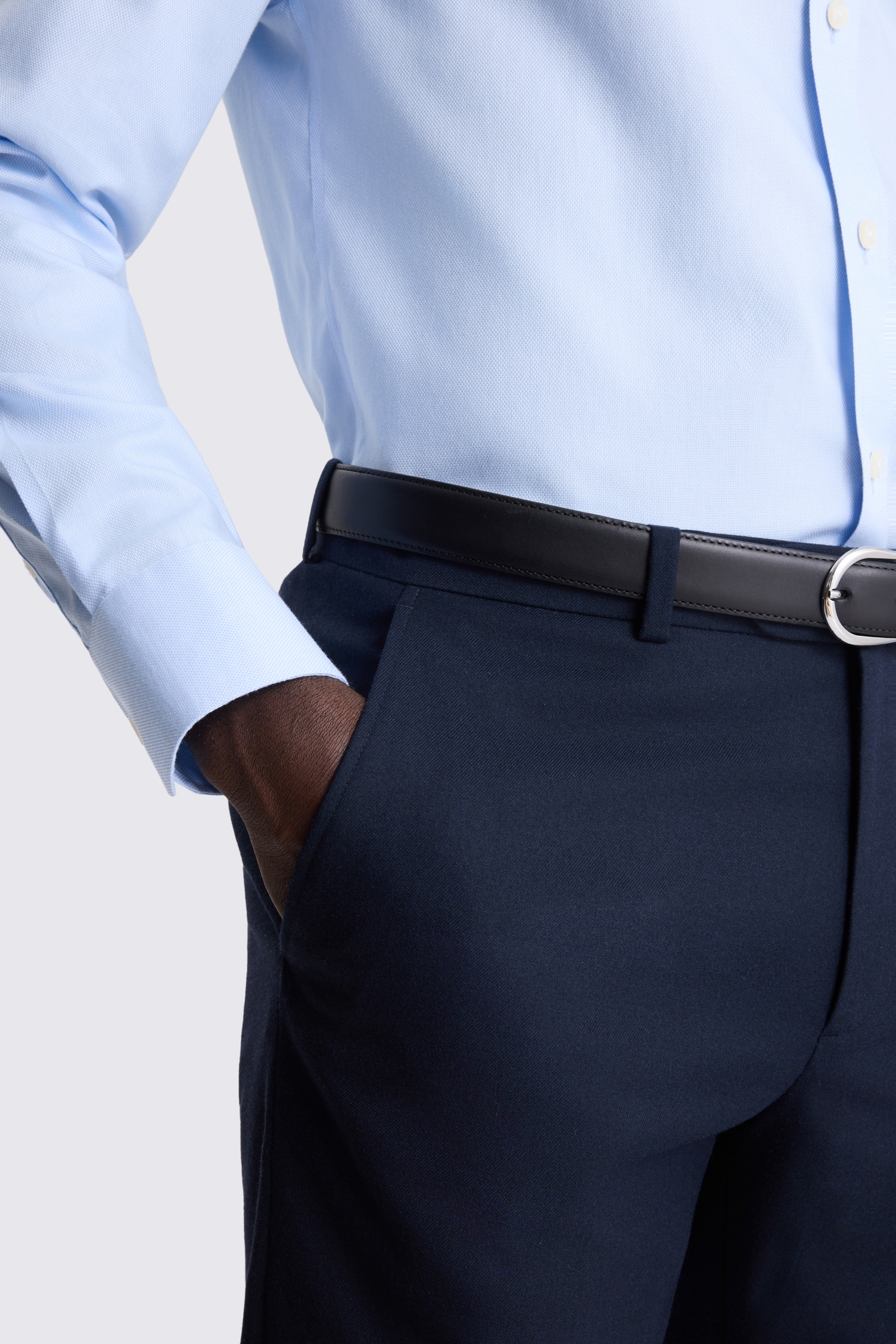 Tailored Fit Navy Flannel Trouser