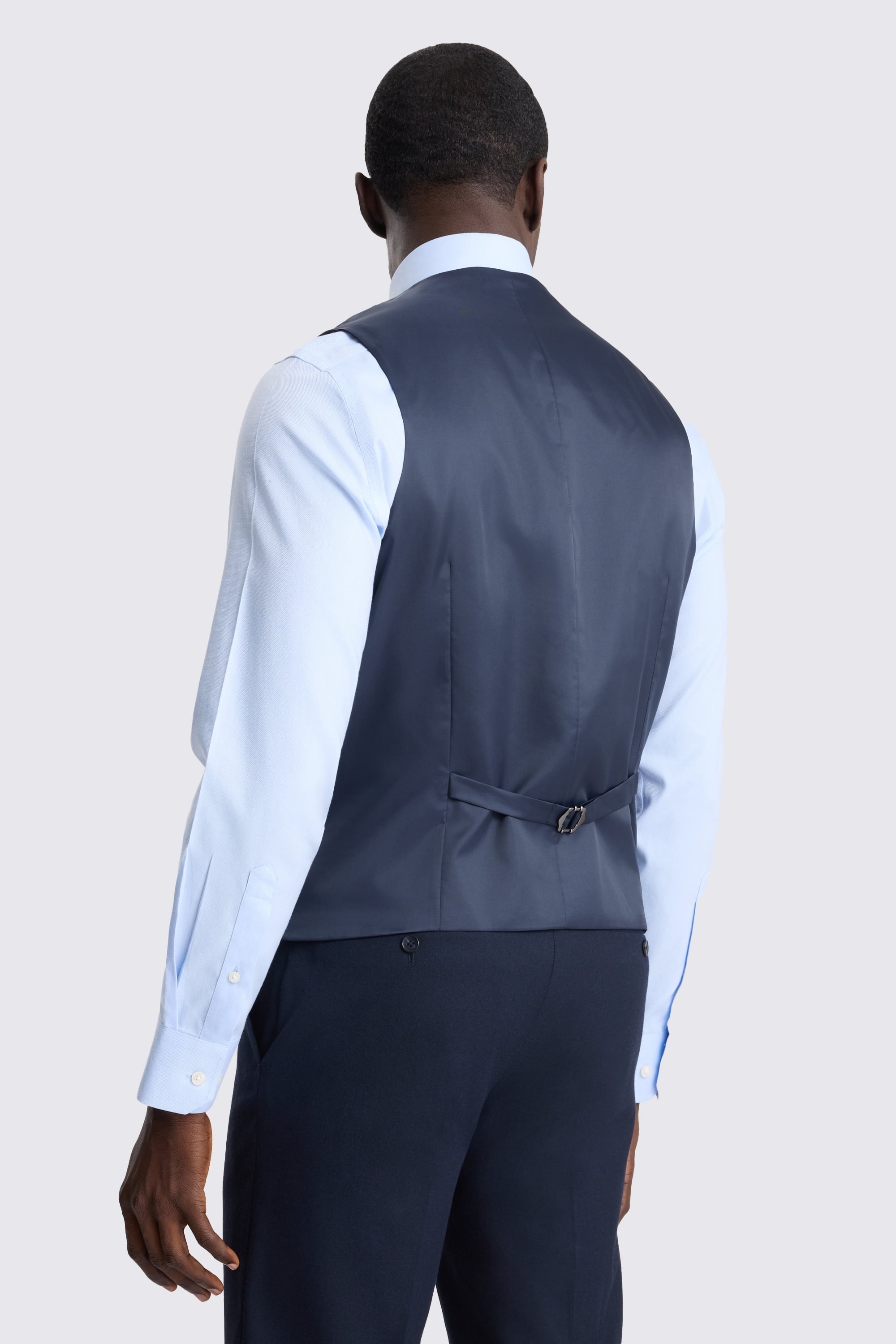 Tailored Fit Navy Flannel Waistcoat