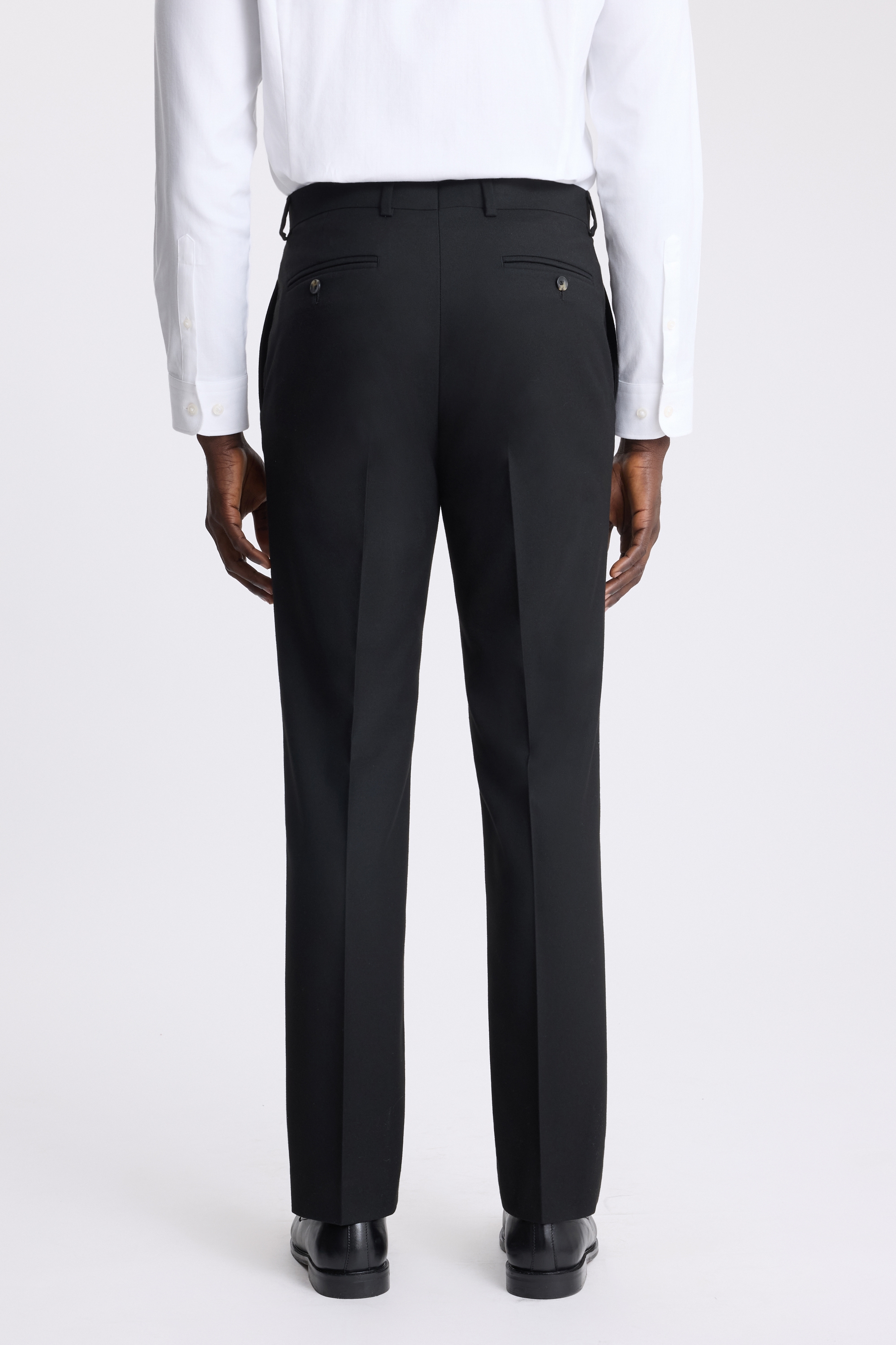 Tailored Fit Black Flannel Trouser