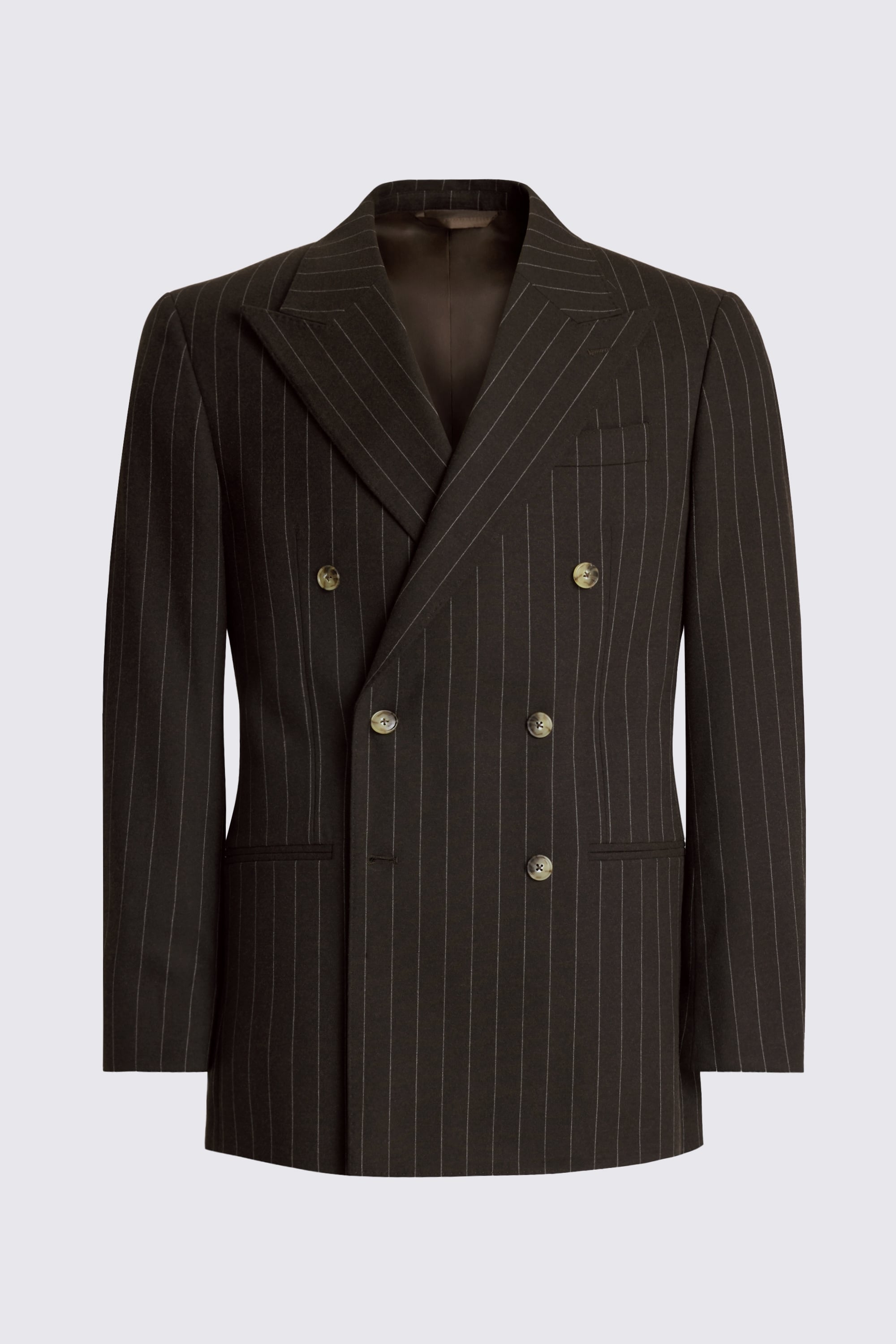 Slim Fit Brown Stripe Suit Jacket 