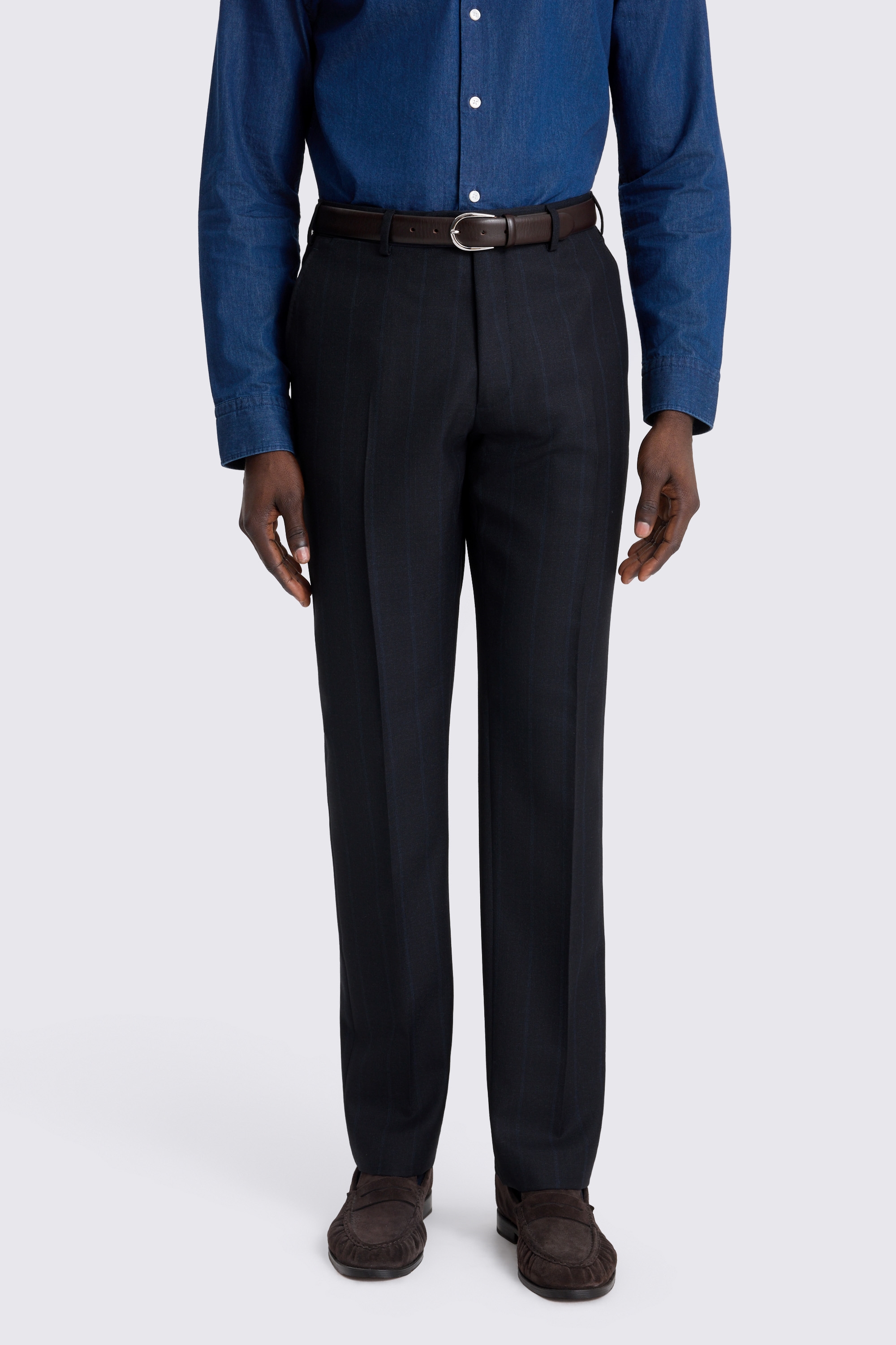 Tailored Fit Navy Stripe Suit Jacket