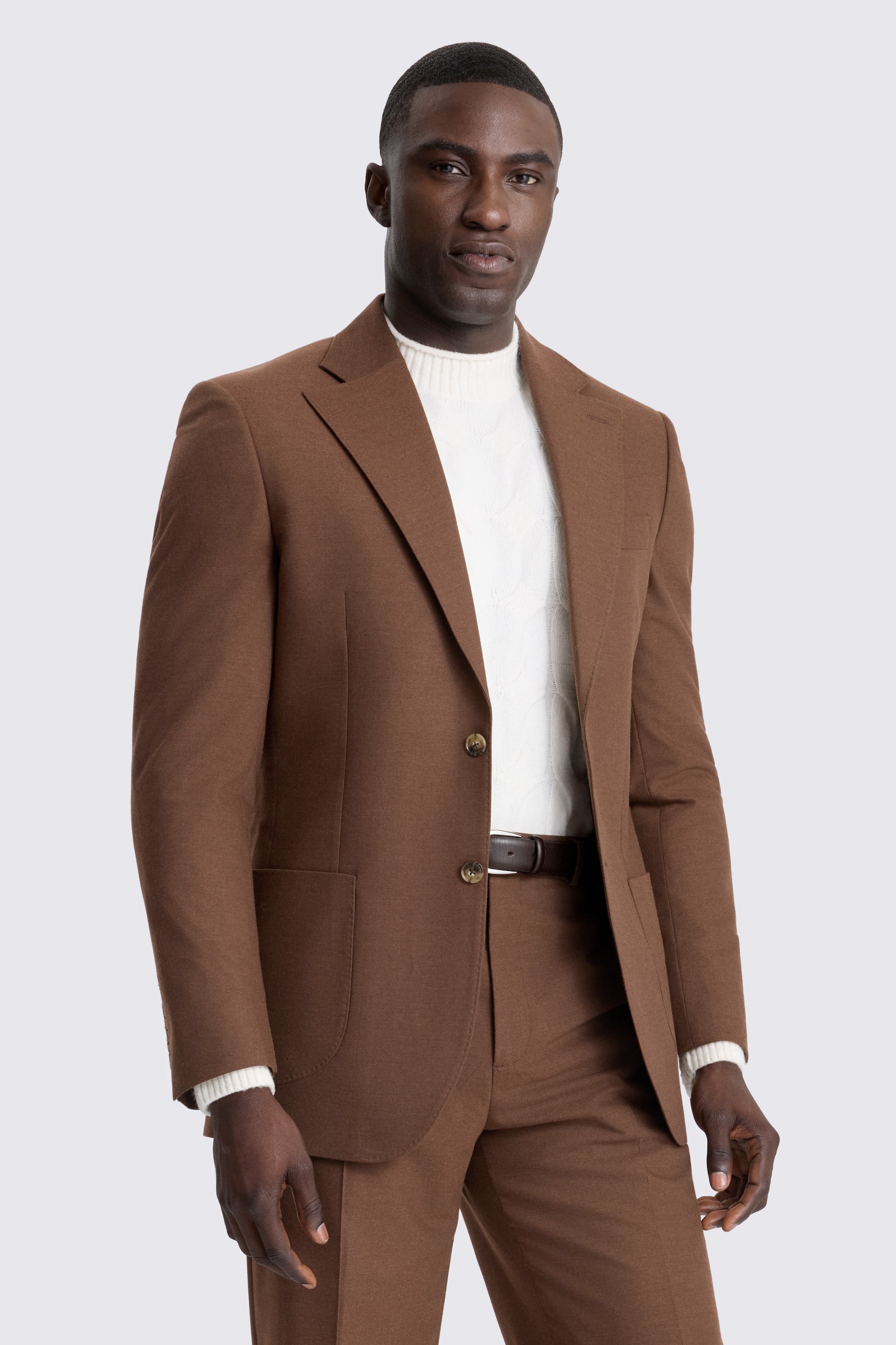 Relaxed Fit Chestnut Flannel Suit