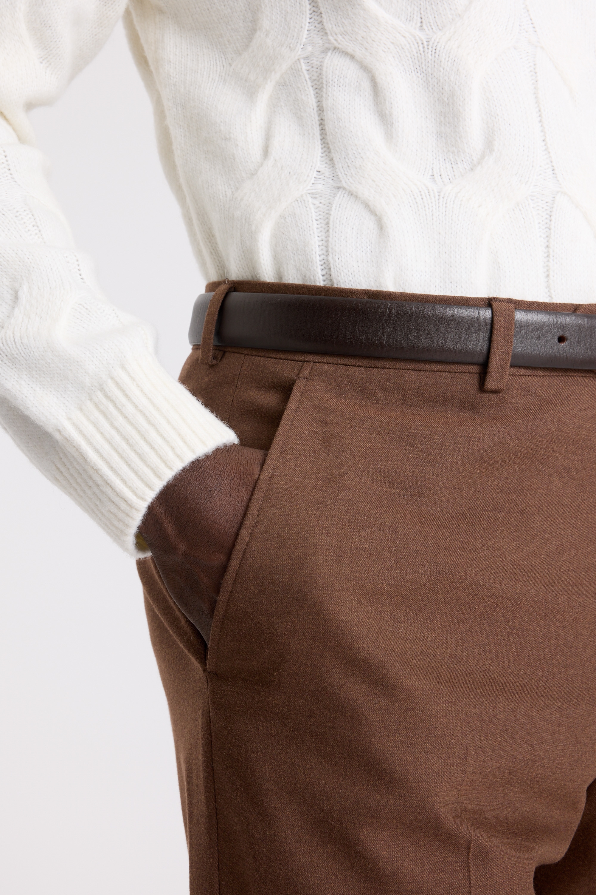 Relaxed Fit Chestnut Flannel Pants