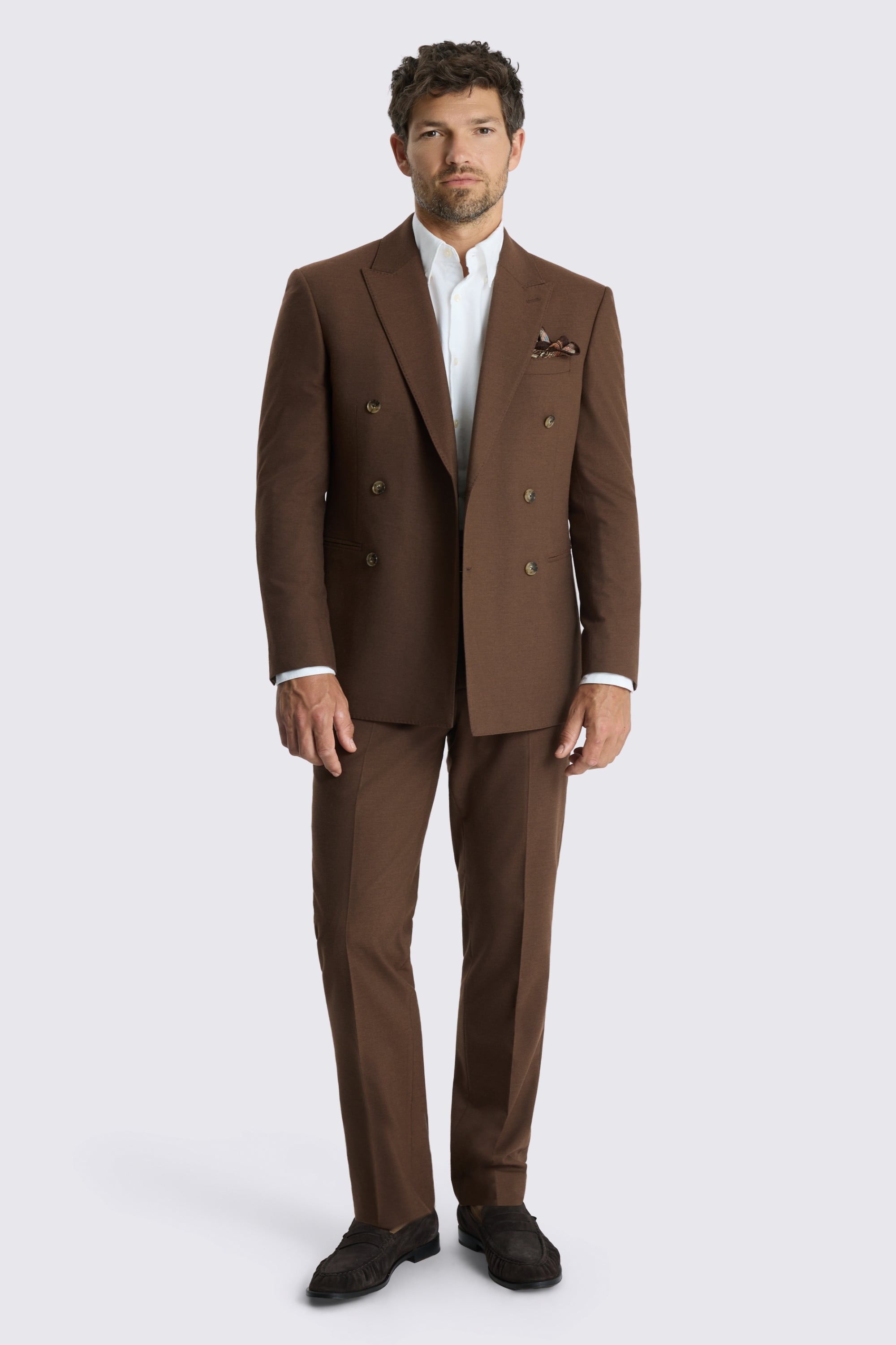 Slim Fit Chestnut Flannel Suit