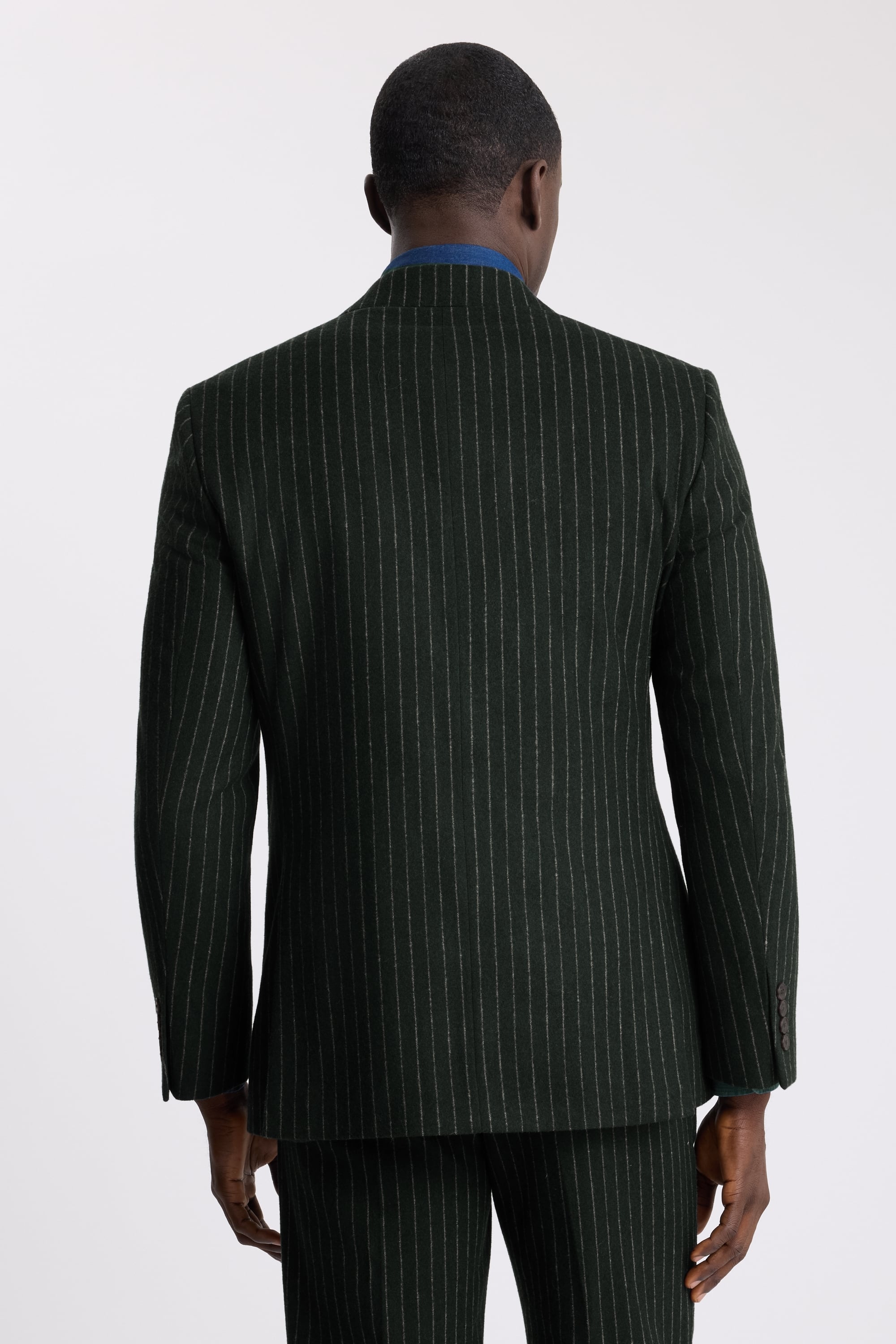Tailored Fit Green Taupe Stripe Jacket