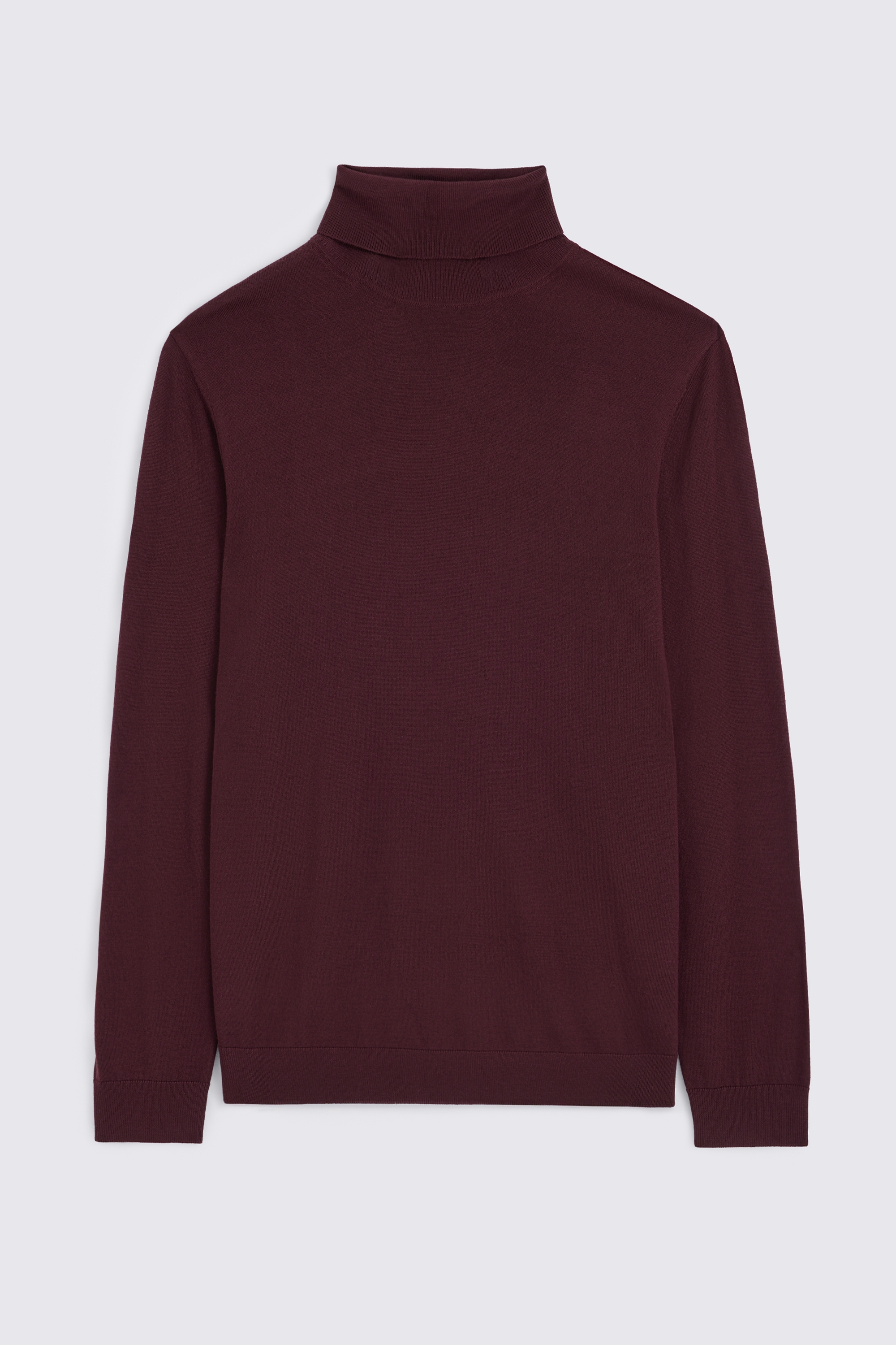 Wine Merino-Blend Roll-Neck Jumper