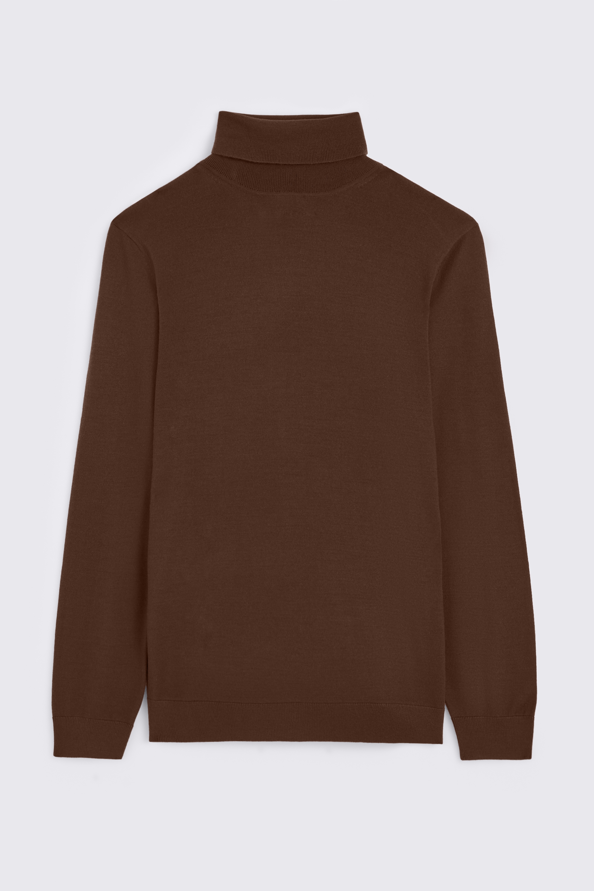 Brown Merino Roll-Neck Jumper