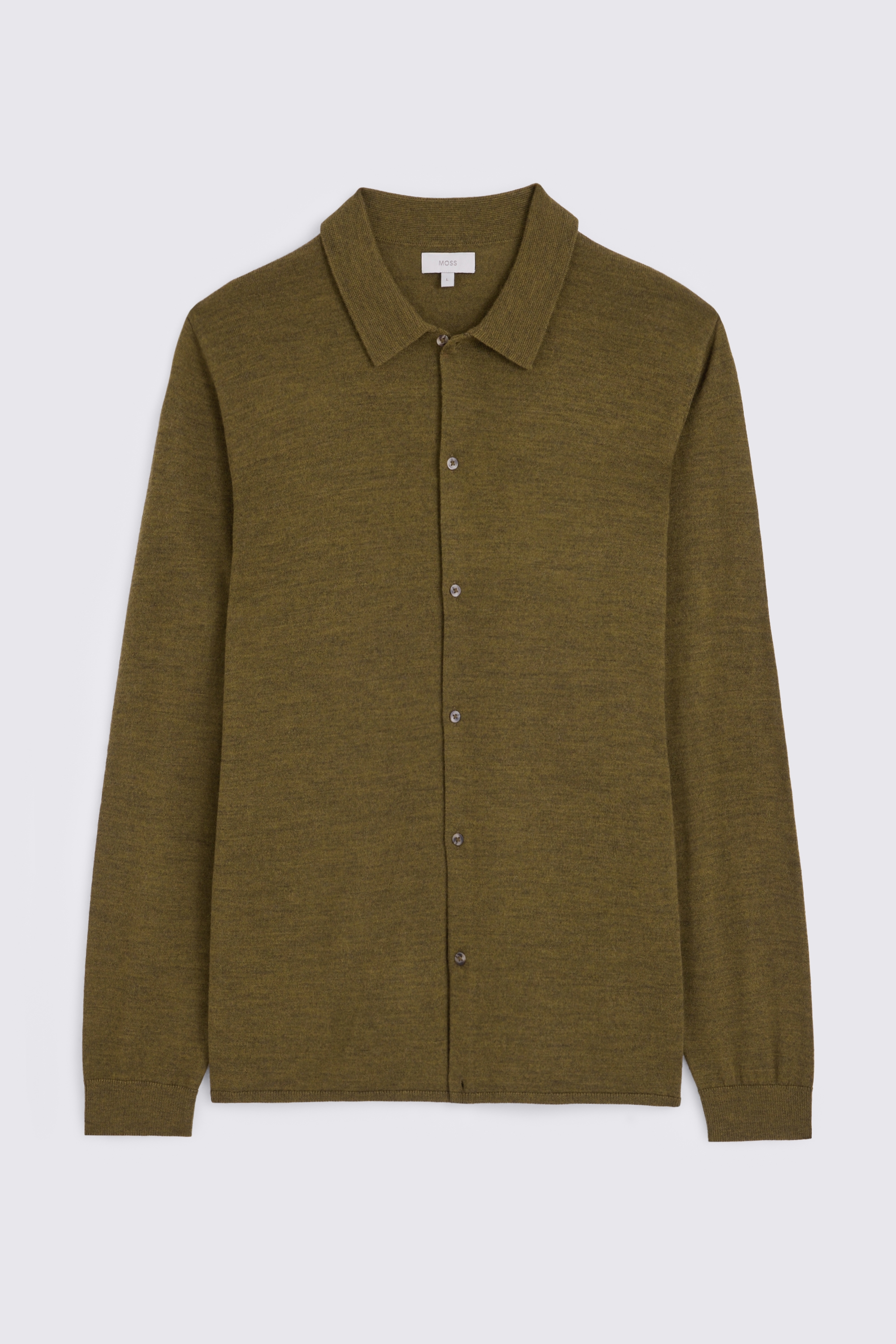 Olive Merino Knitted Shirt