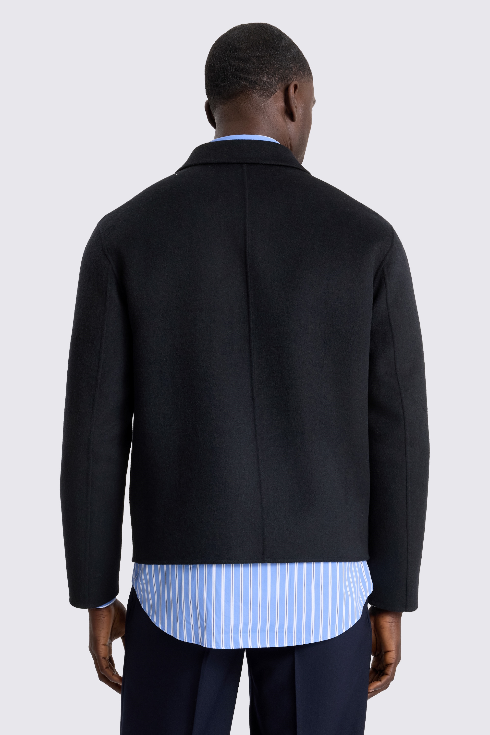 Navy Wool Blend Jacket