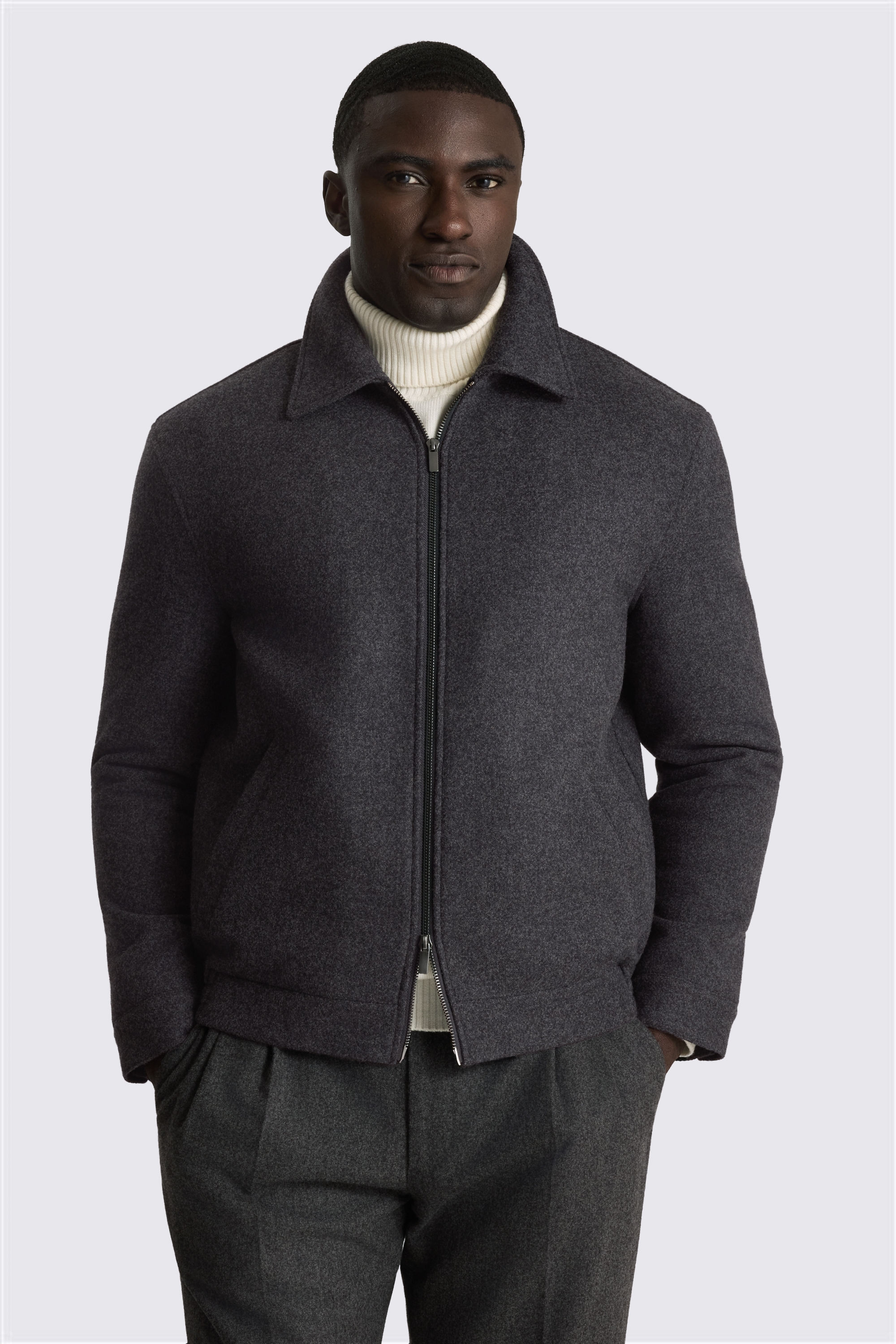 Grey Quilted Zip