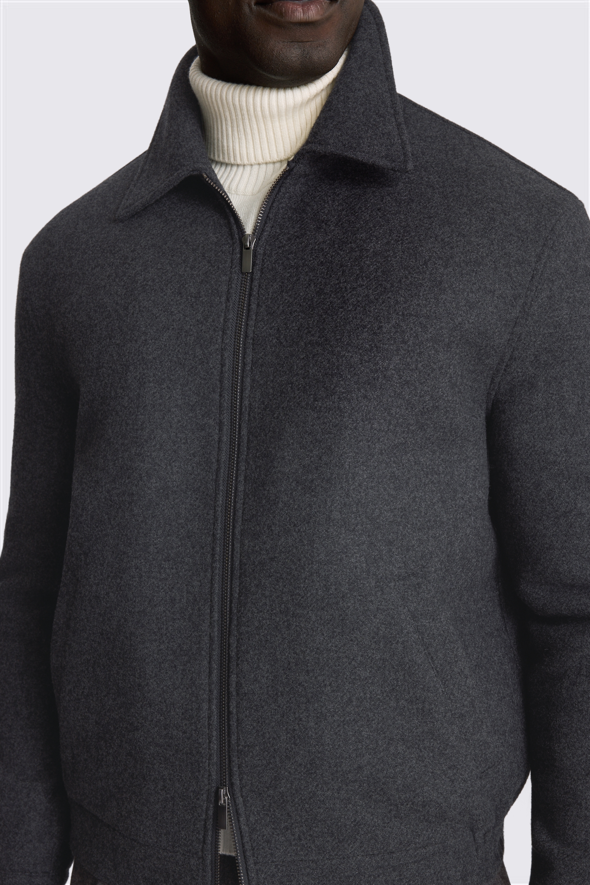 Grey Quilted Zip