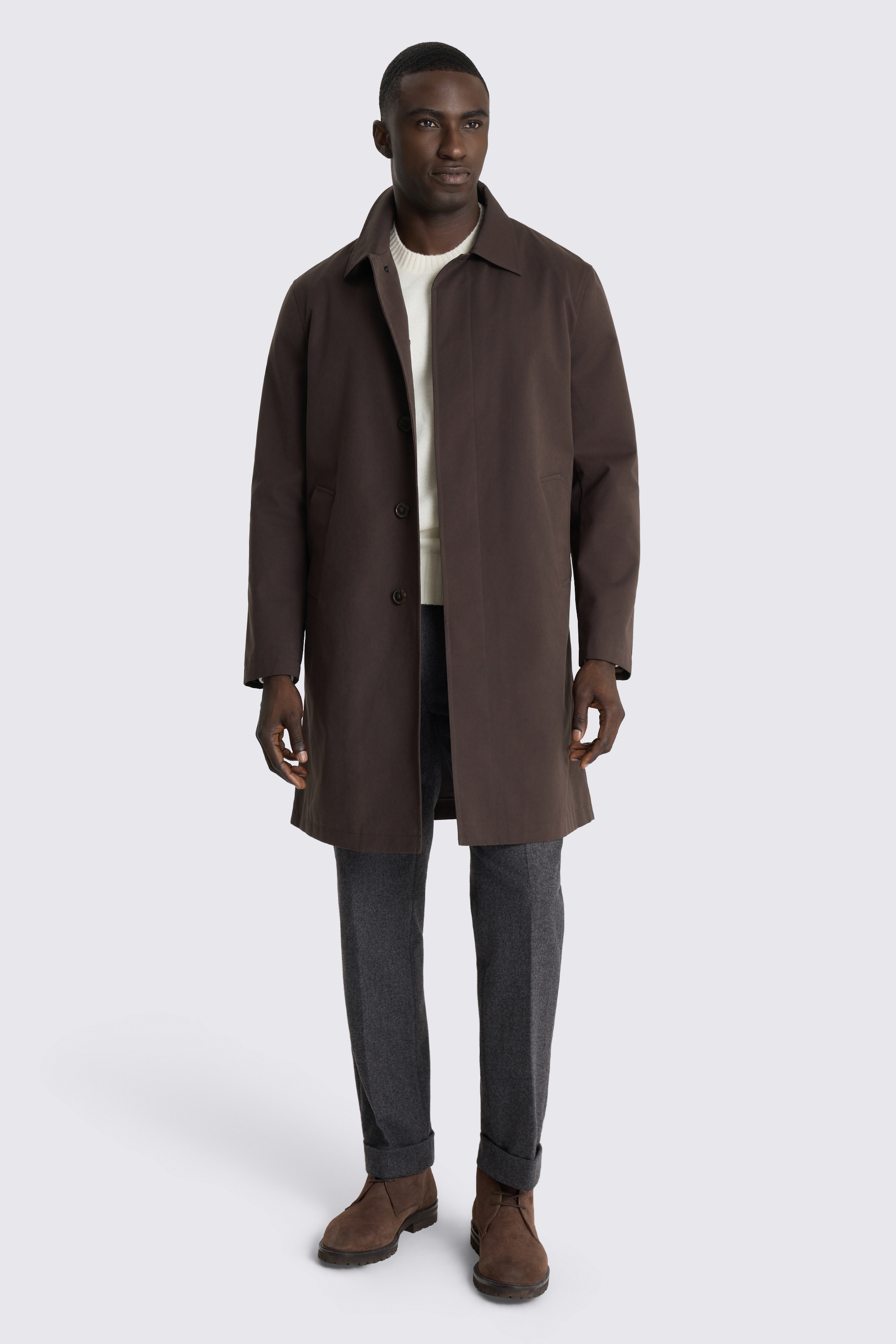 Brown Rain Coat with Insert