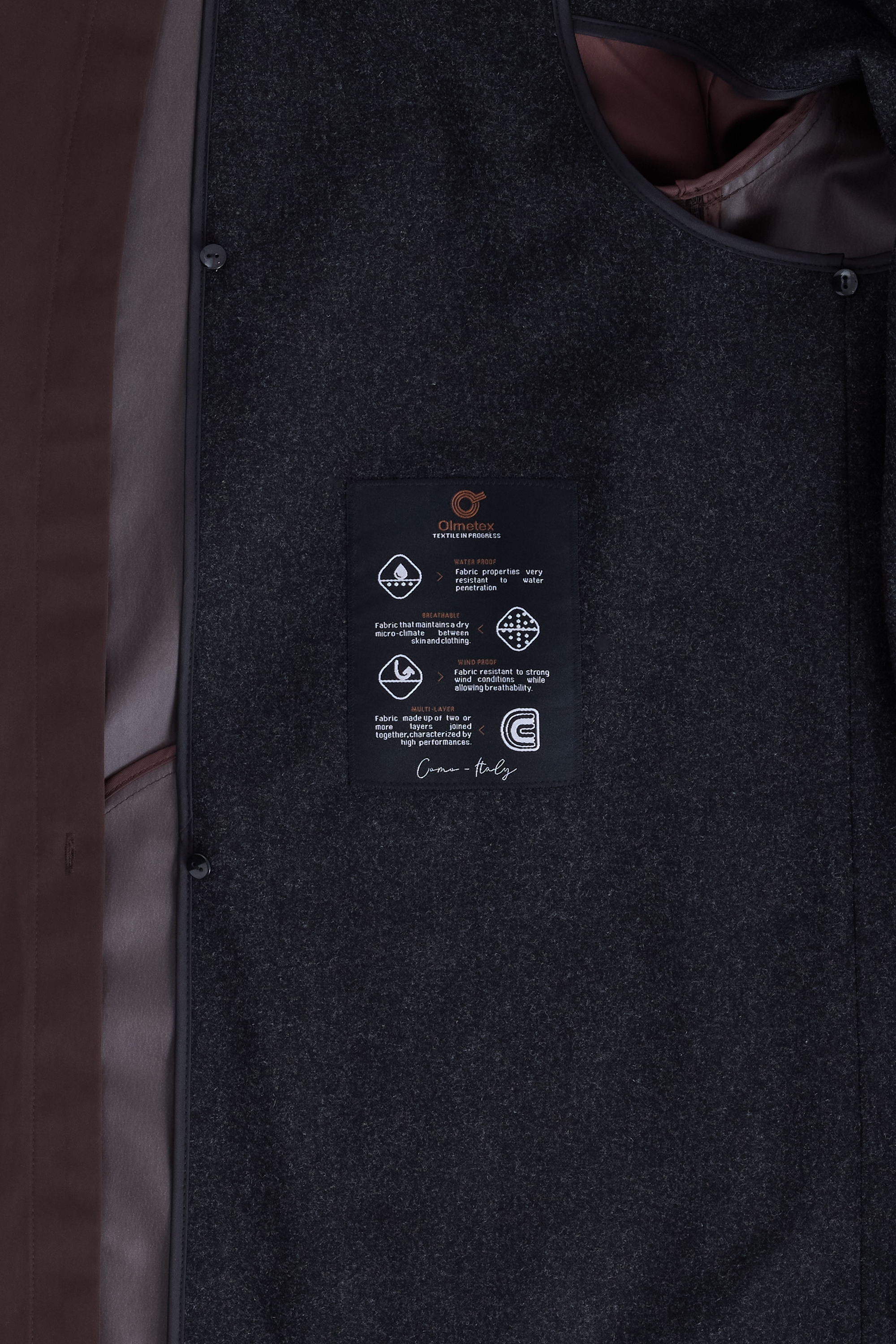 Italian Brown Raincoat with Insert