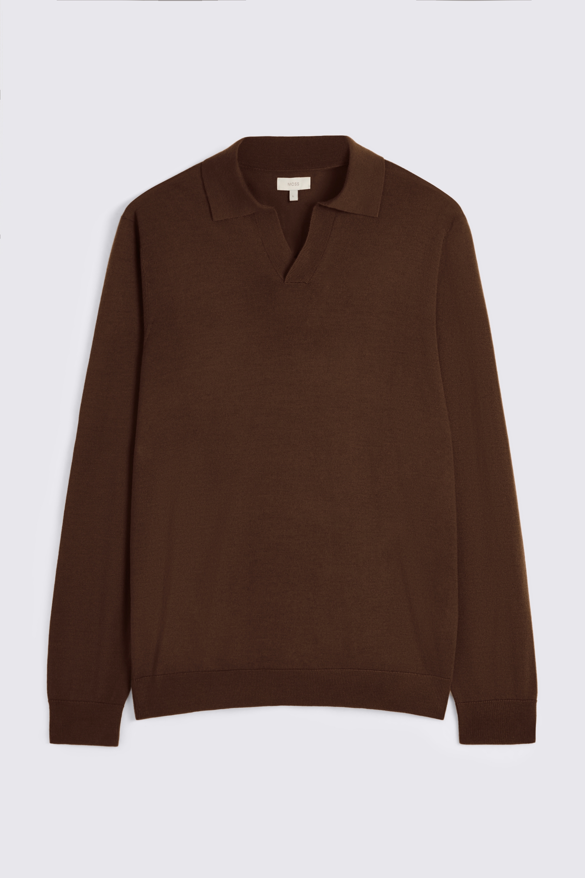 Mid Brown Merino-Blend Skipper Polo