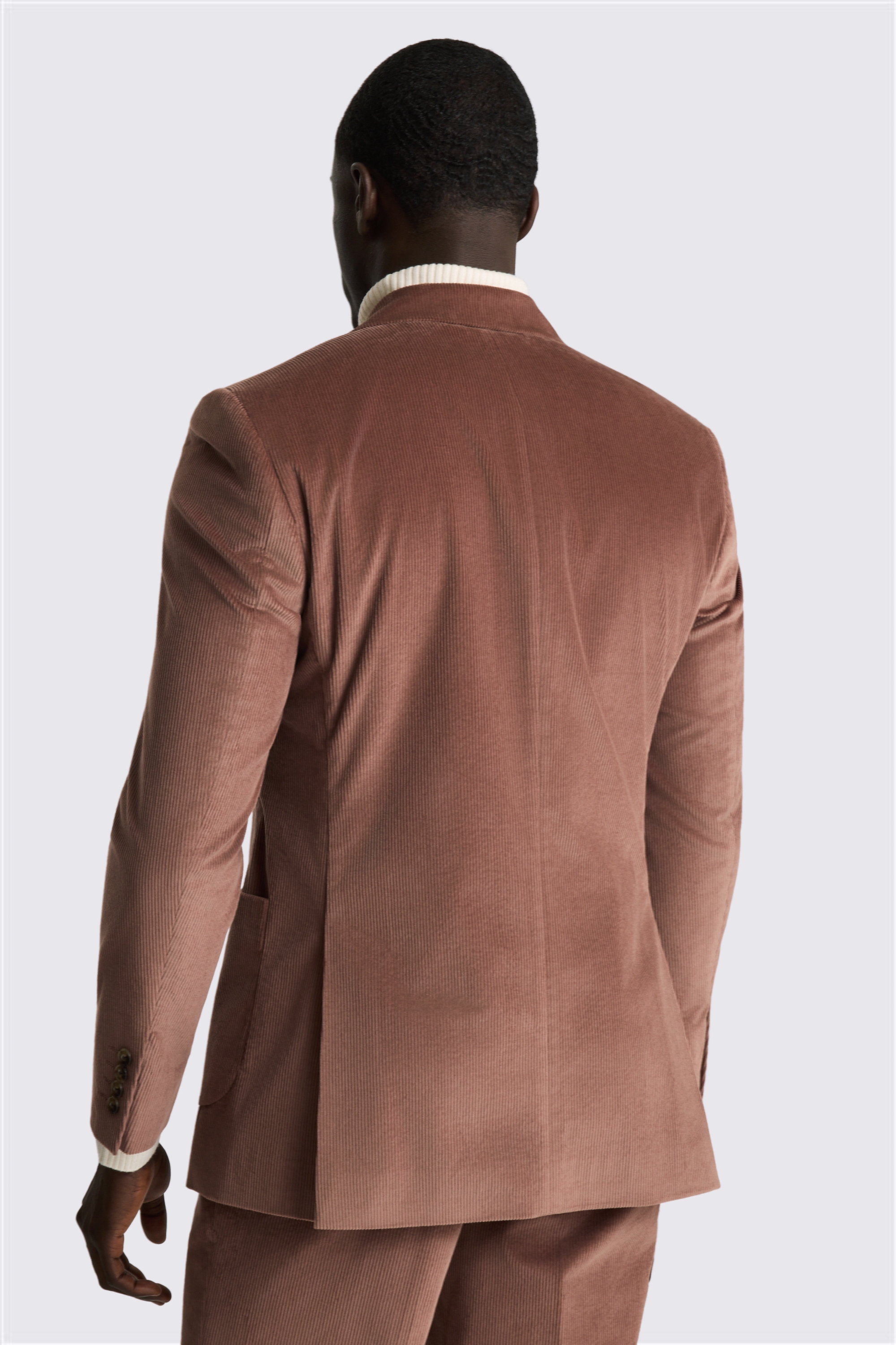 Tailored Fit Dusty Pink Cord Suit Jacket