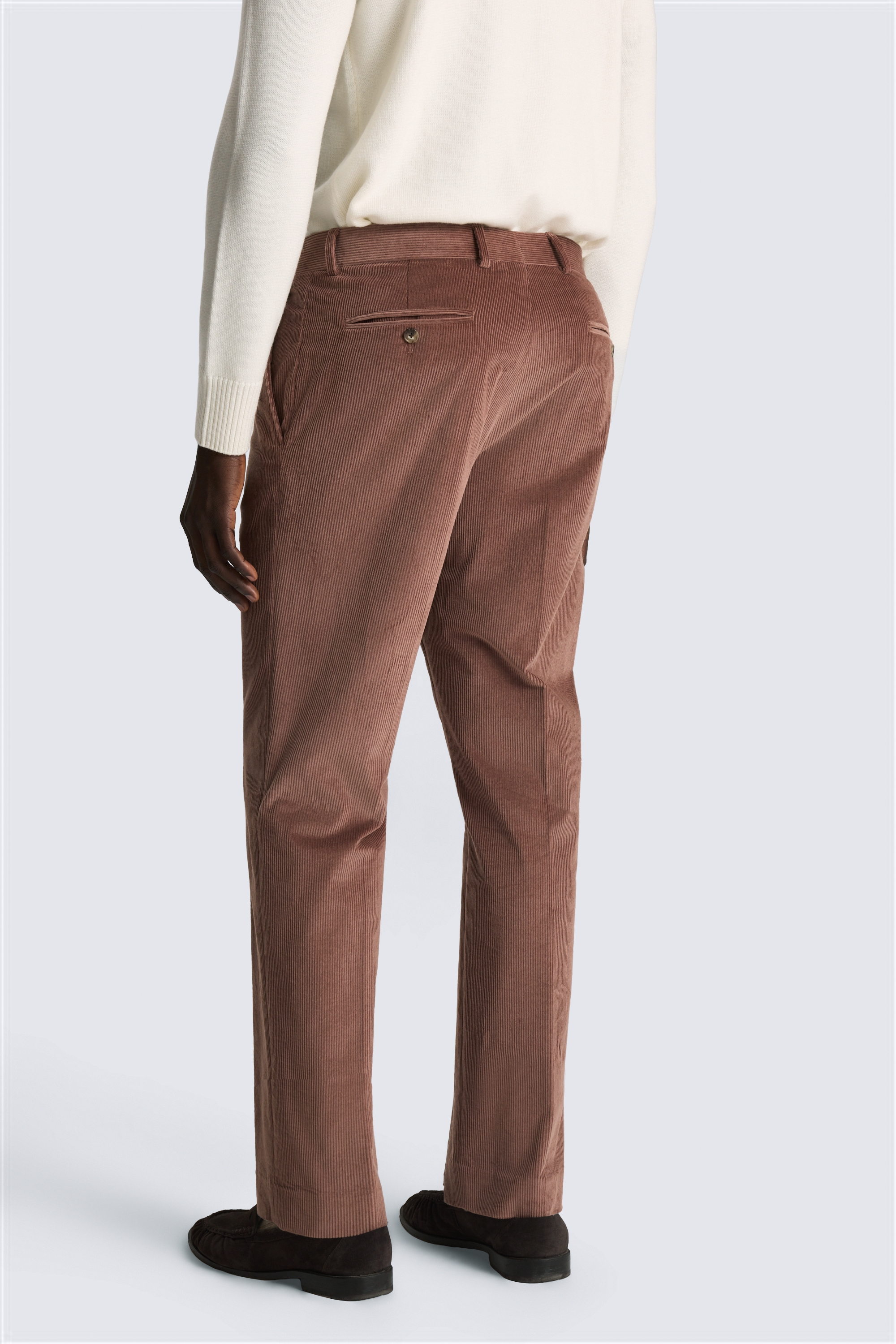 Tailored Fit Dusty Pink Cord Trousers