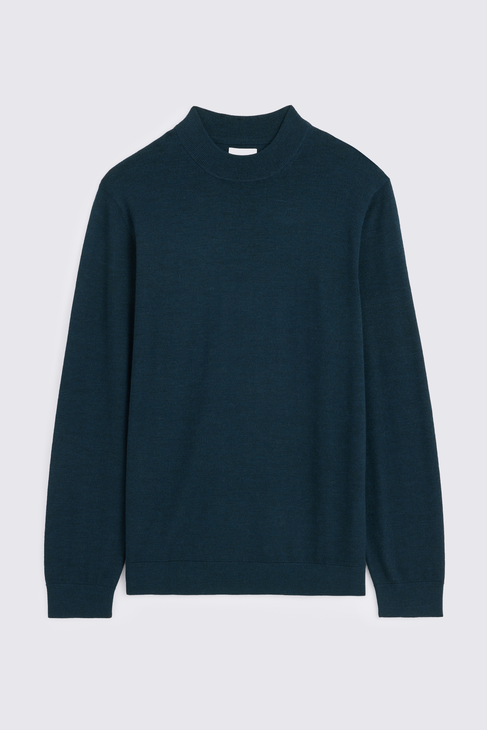 Dark Teal Merino Mock-Neck Jumper
