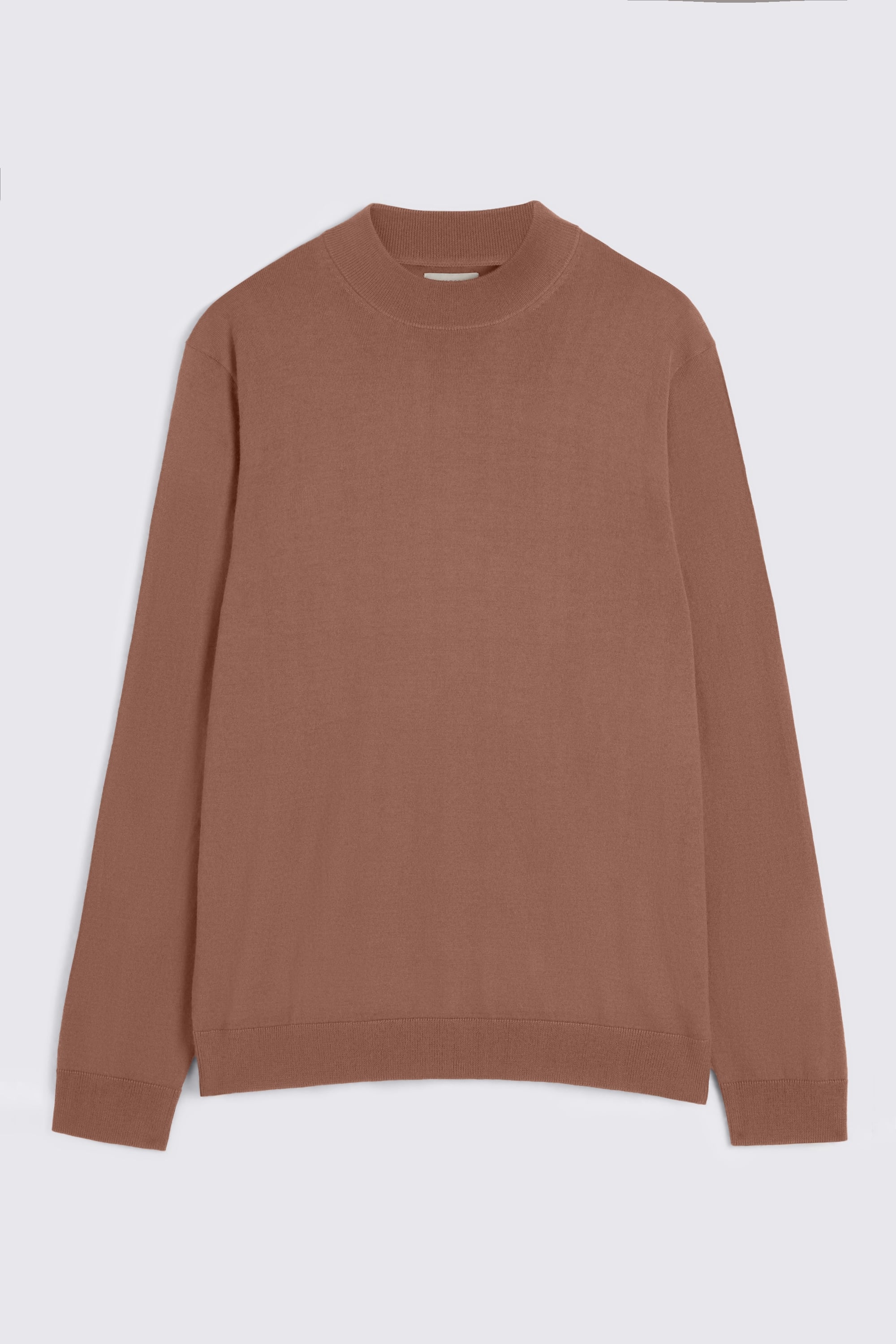 Dusty Pink Merino Mock-Neck Jumper