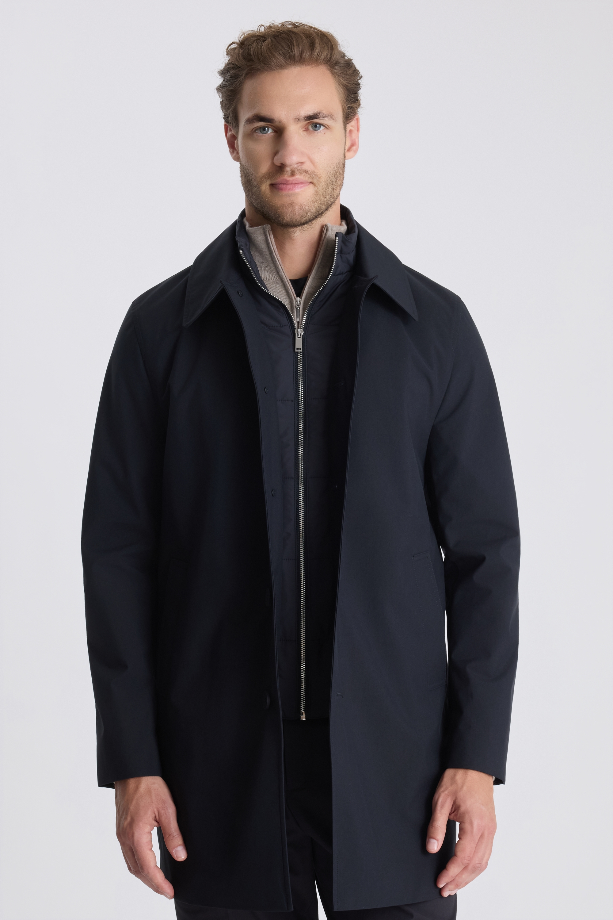 Navy Raincoat With Insert 