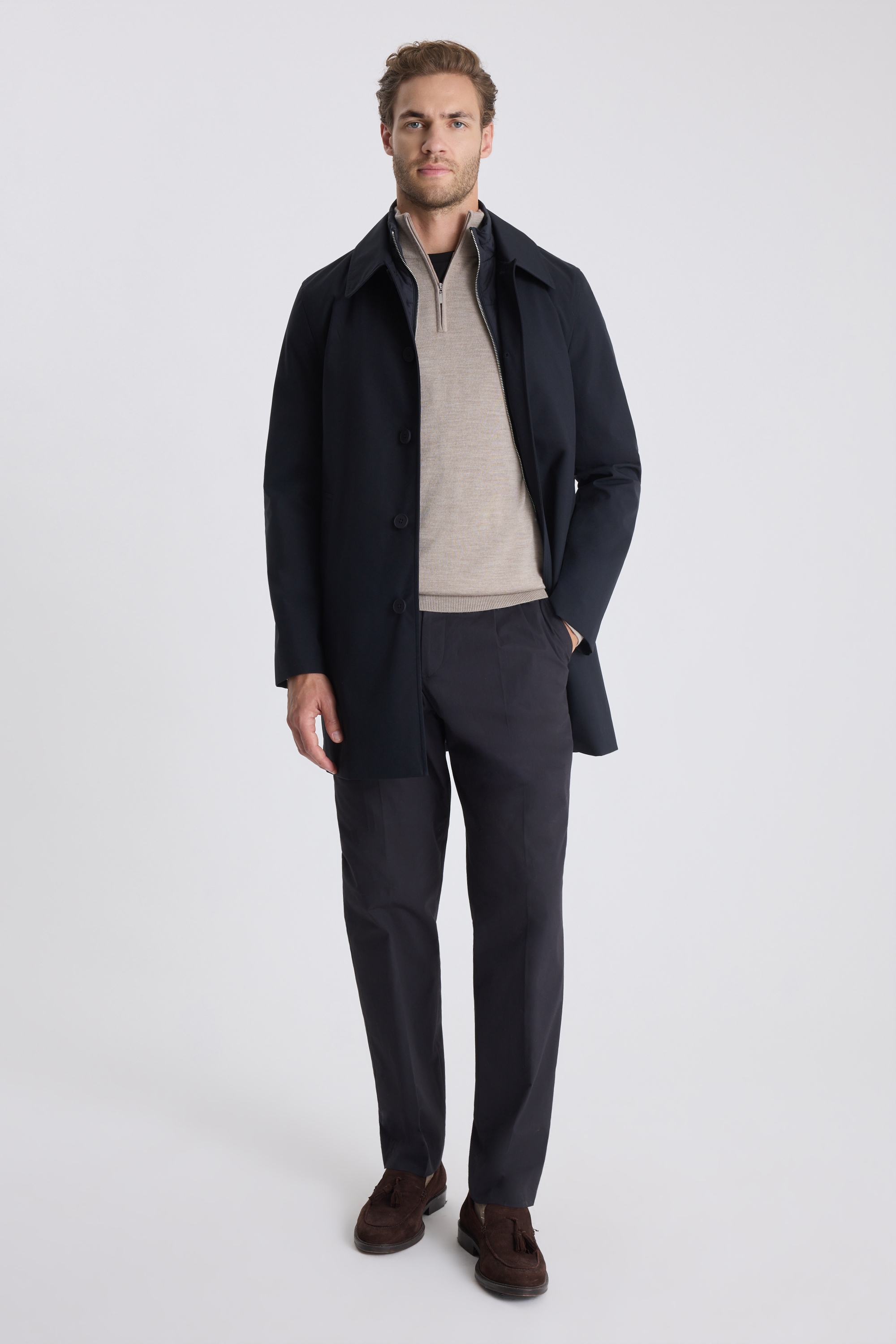 Navy Raincoat With Insert 