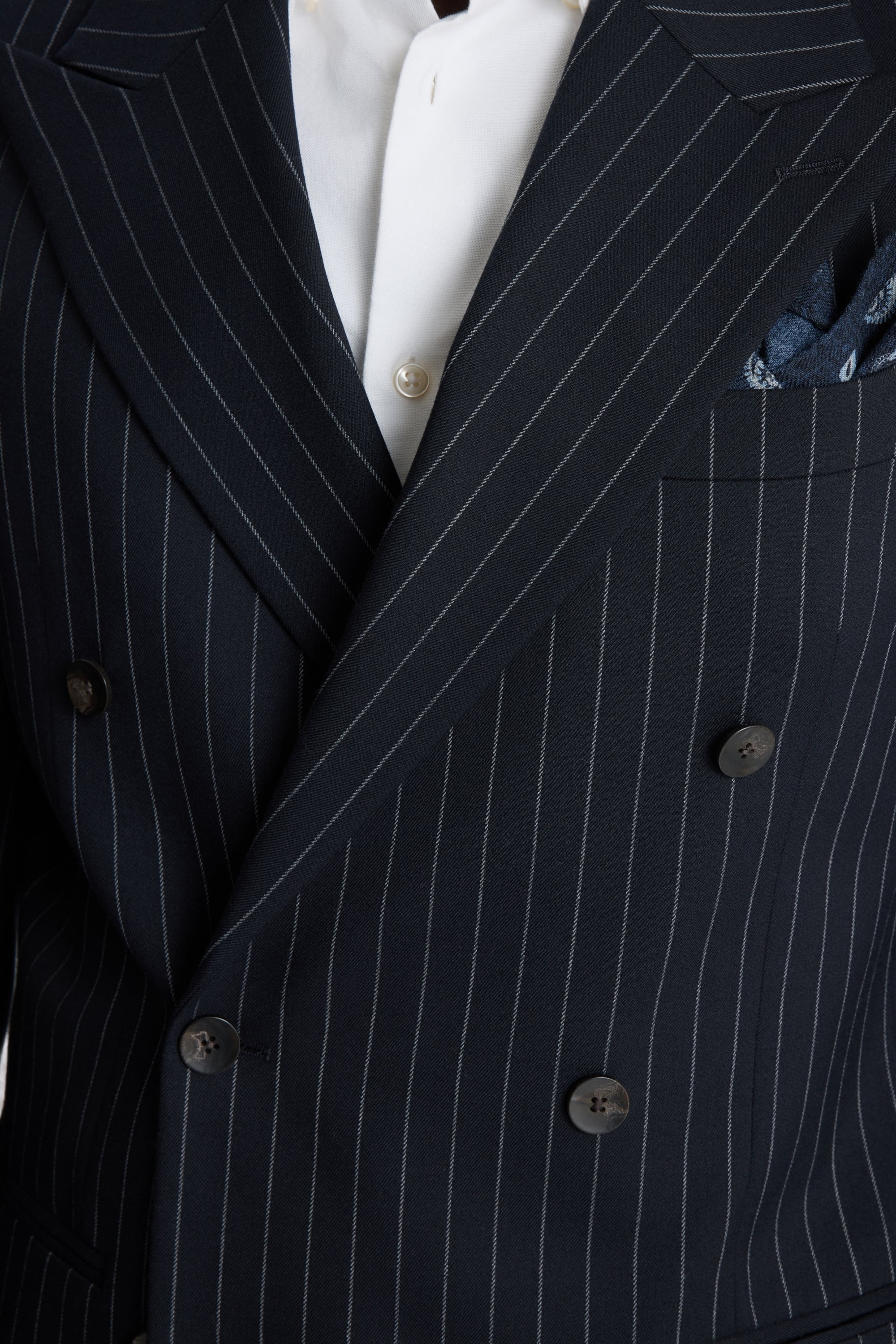 Relaxed Fit Navy Stripe Suit