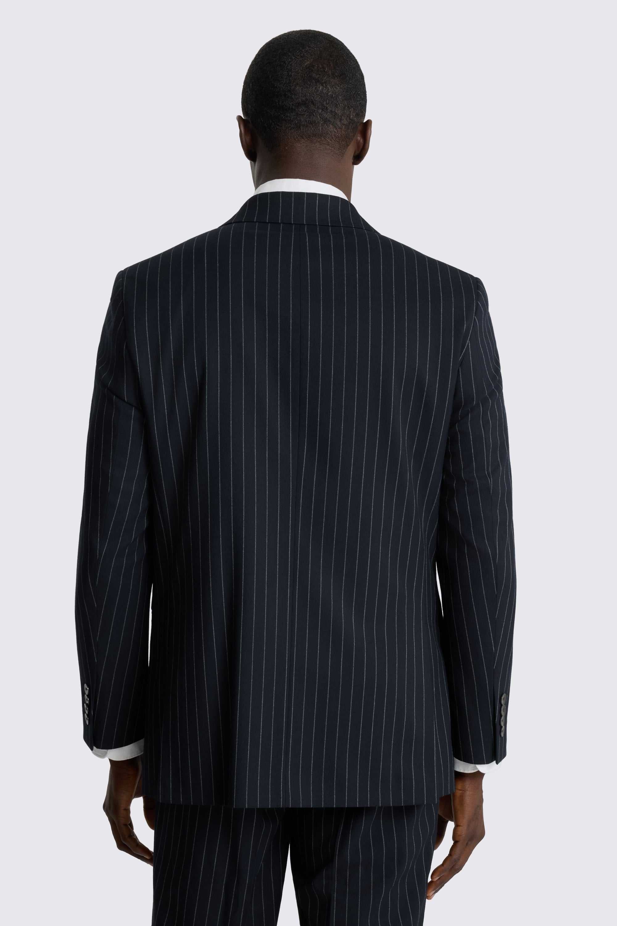 Relaxed Fit Navy Stripe Suit