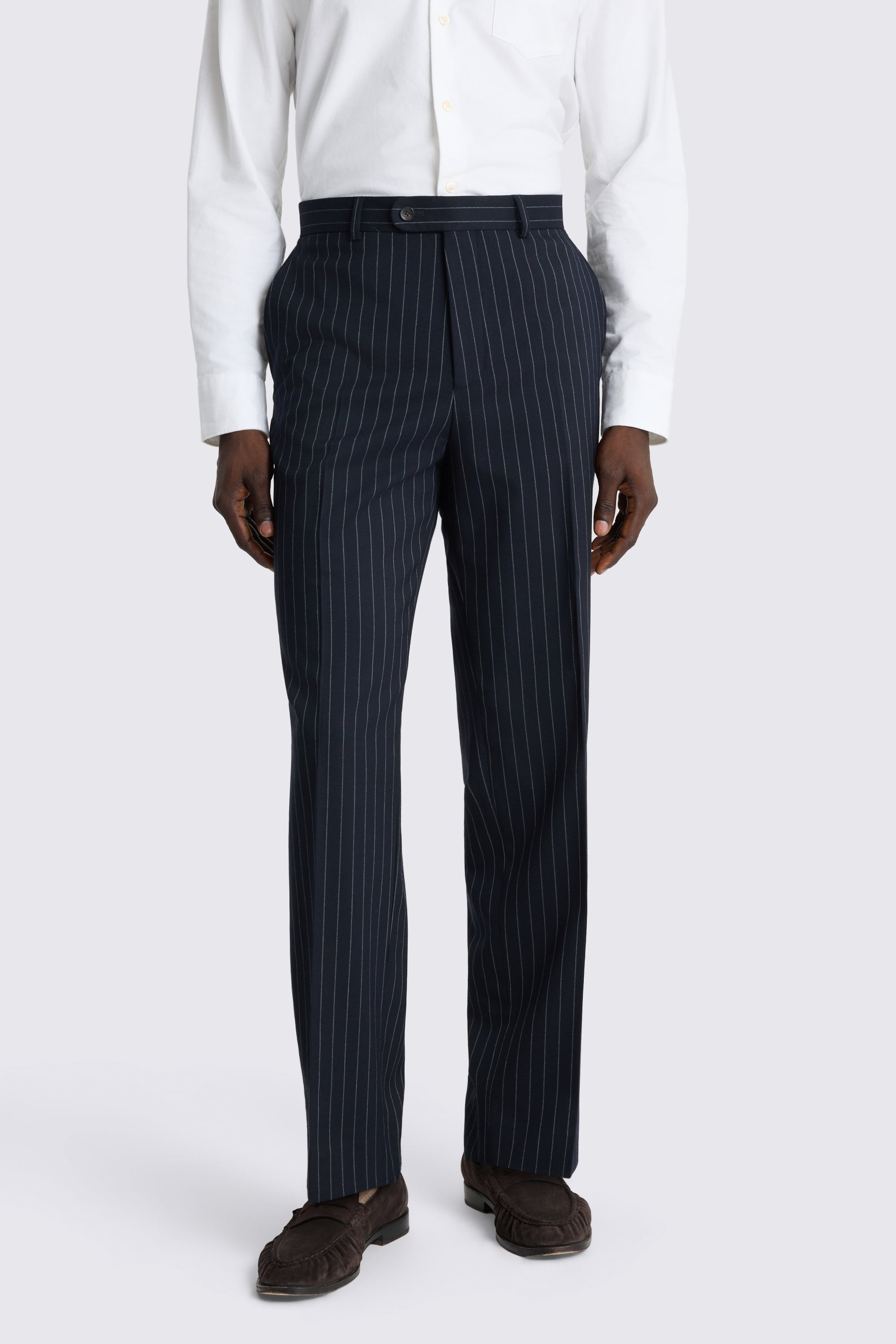 Relaxed Fit Navy Stripe Suit