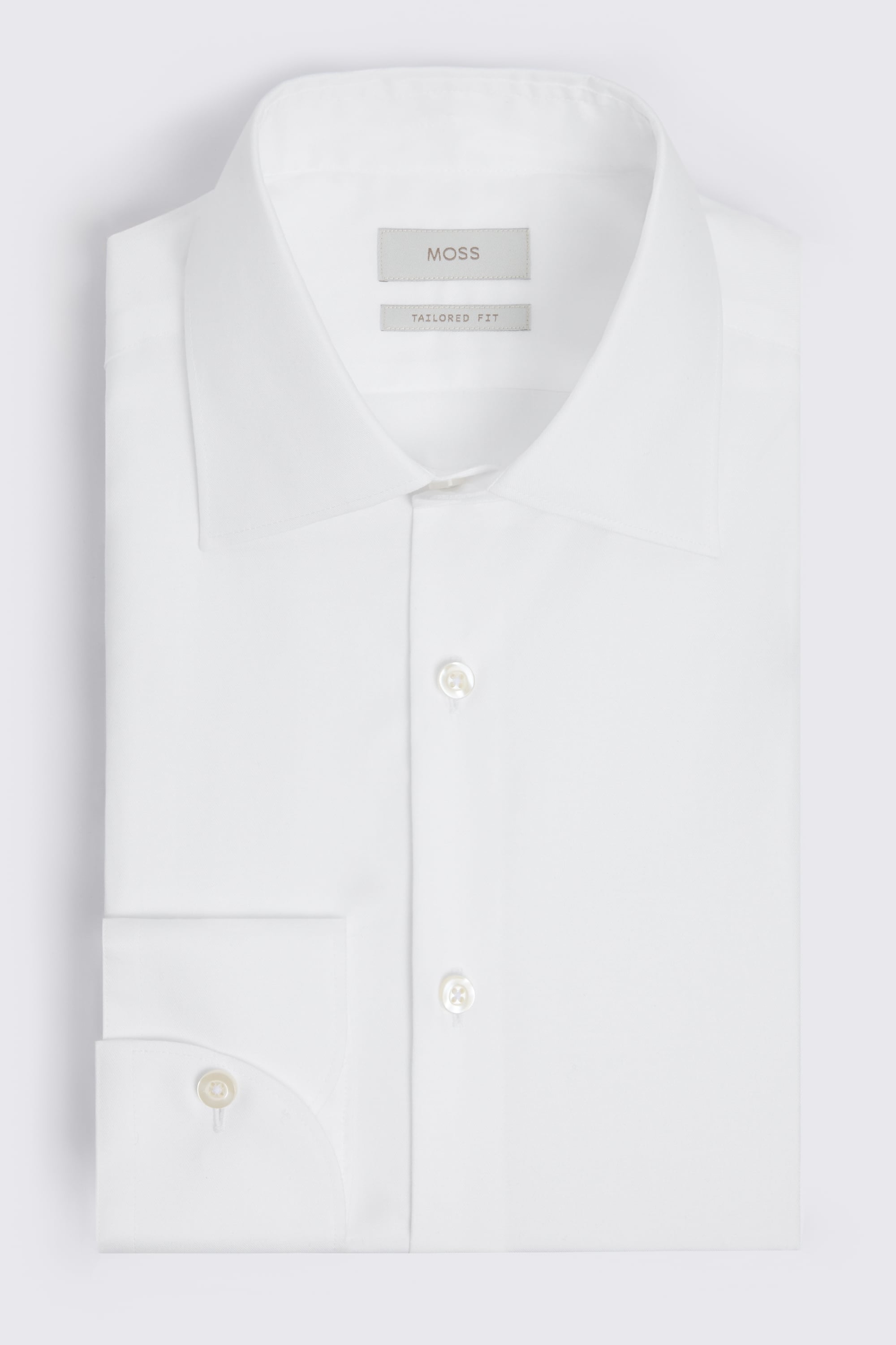 Tailored Fit White Twill Shirt